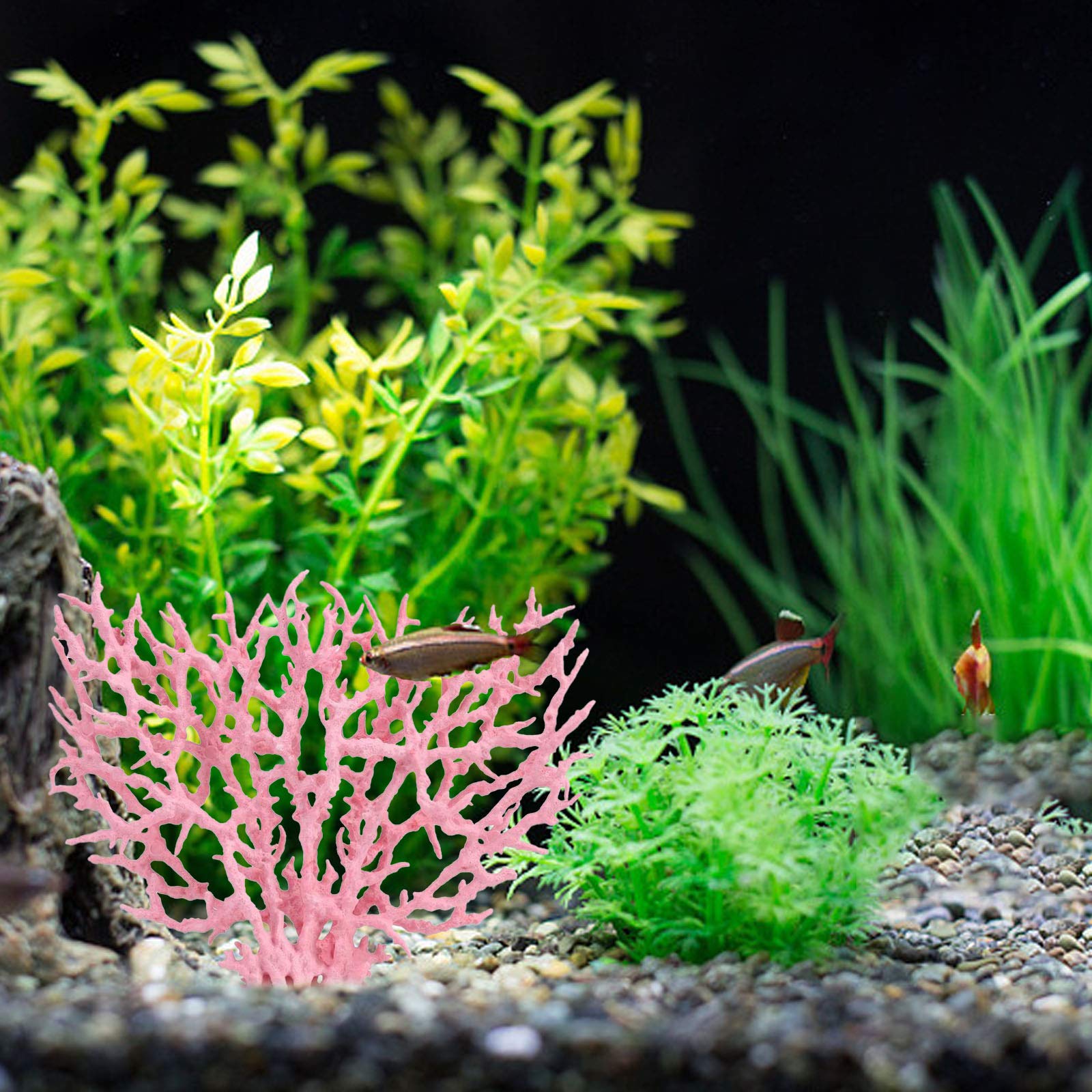 Besimple Artificial Aquarium Coral Ornament Plastic Fish Tank Plants Decoration For Aquarium Fish Tank Landscape (Pink-L)