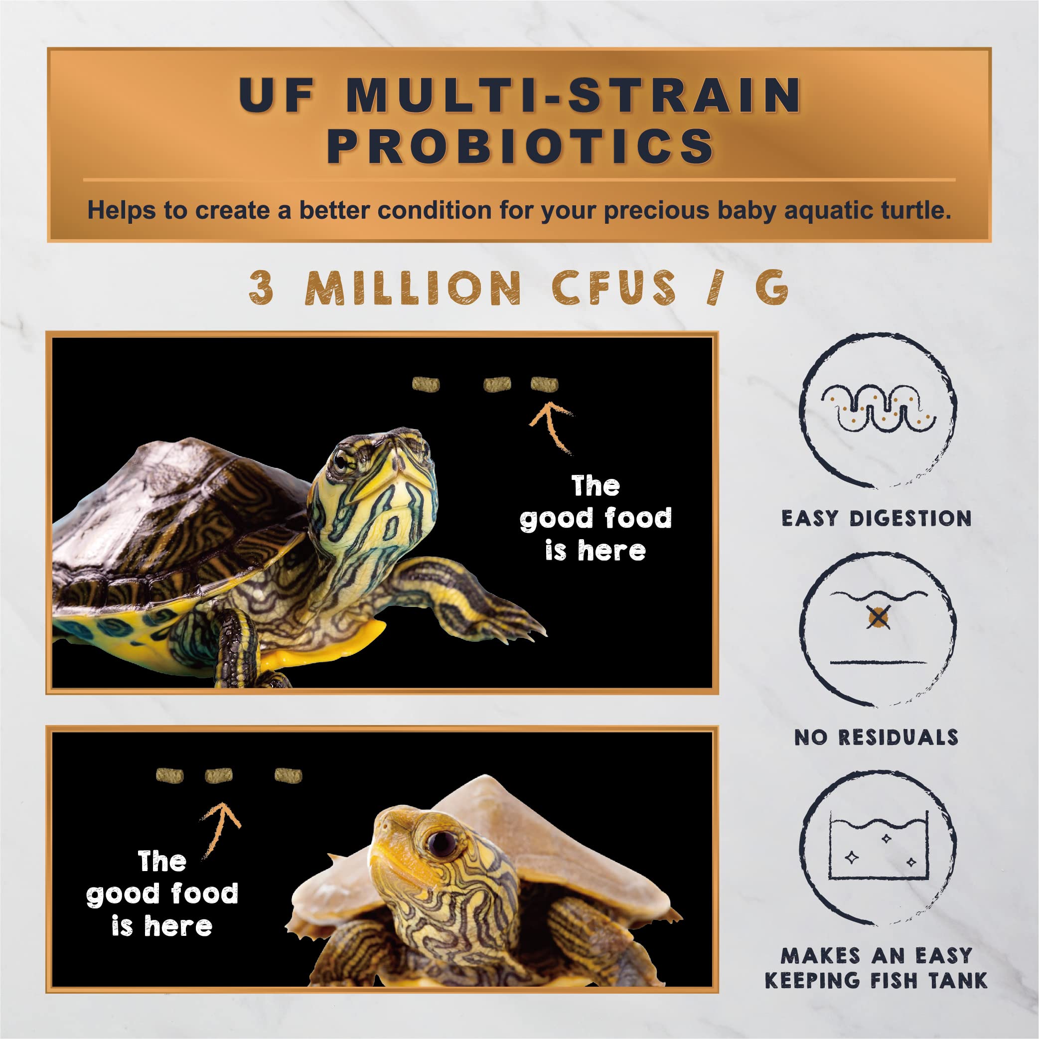 Ultra Fresh Floating Turtle Food, All Natural Ingredients, Wild Sword Prawn, Calcium Vitamin D Enriched for Picky Aquatic Baby T