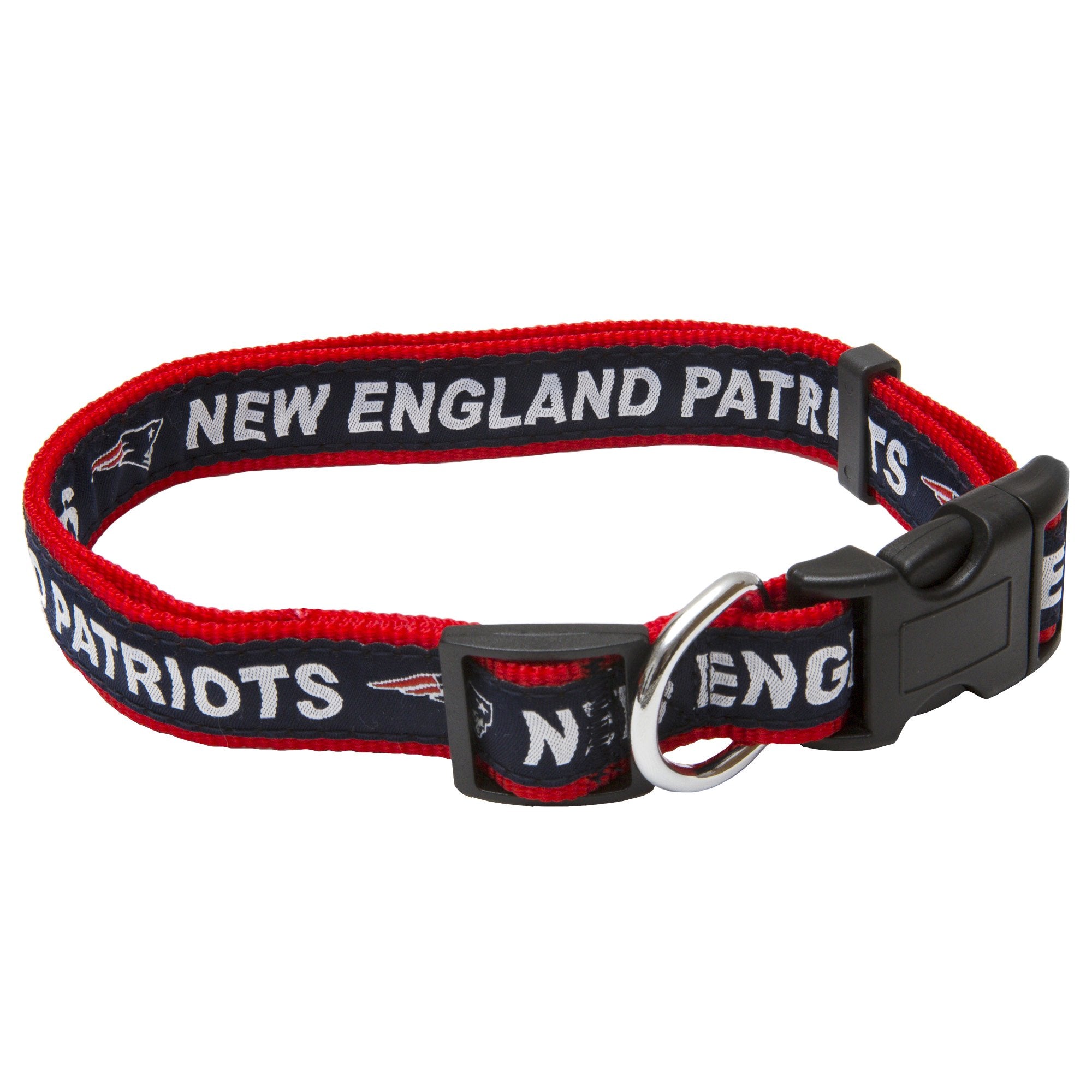 Pets First NFL New England Patriots Licensed PET COLLAR, Large - Heavy-Duty, Strong, and Durable Dog Collar. Available in 31 Foo
