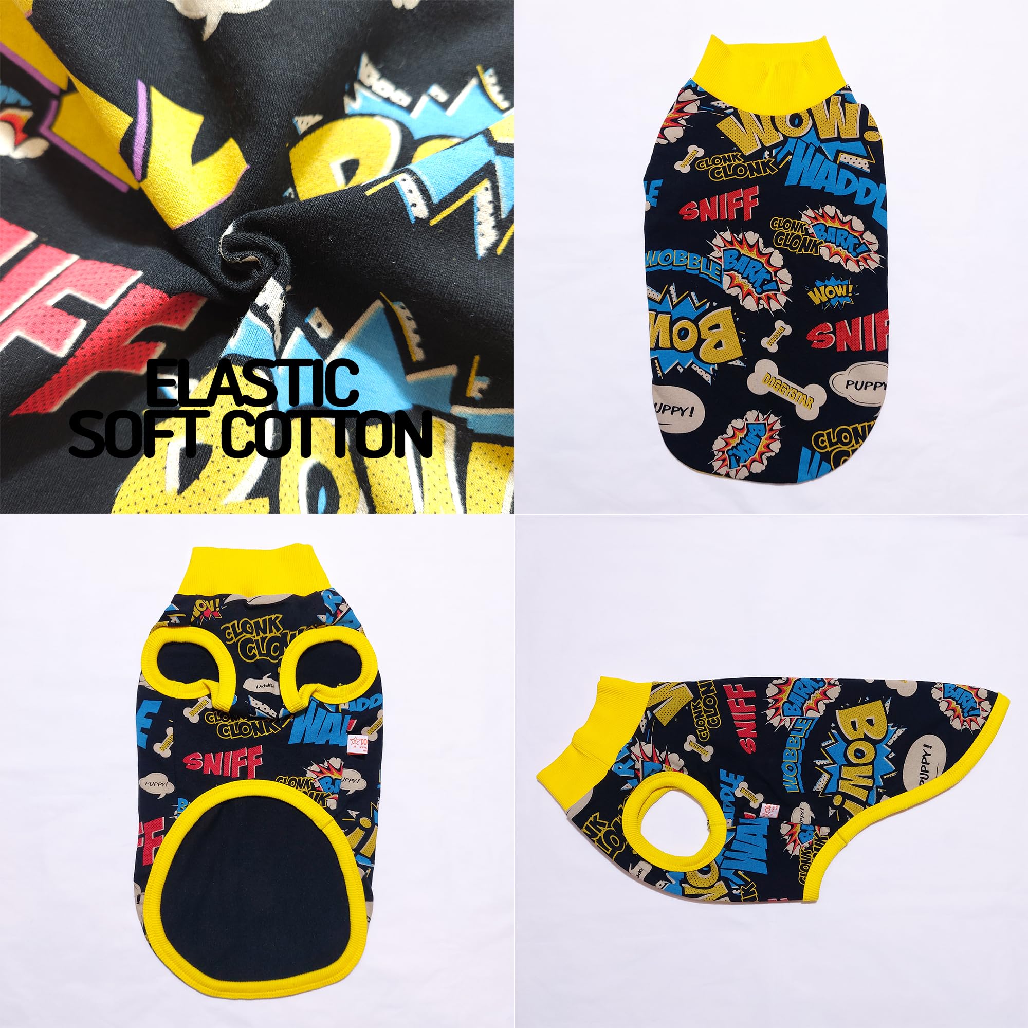 D Doggy Star Dachshund Clothes For Dogs Mini And Adults T Shirts (L,Comic Black)