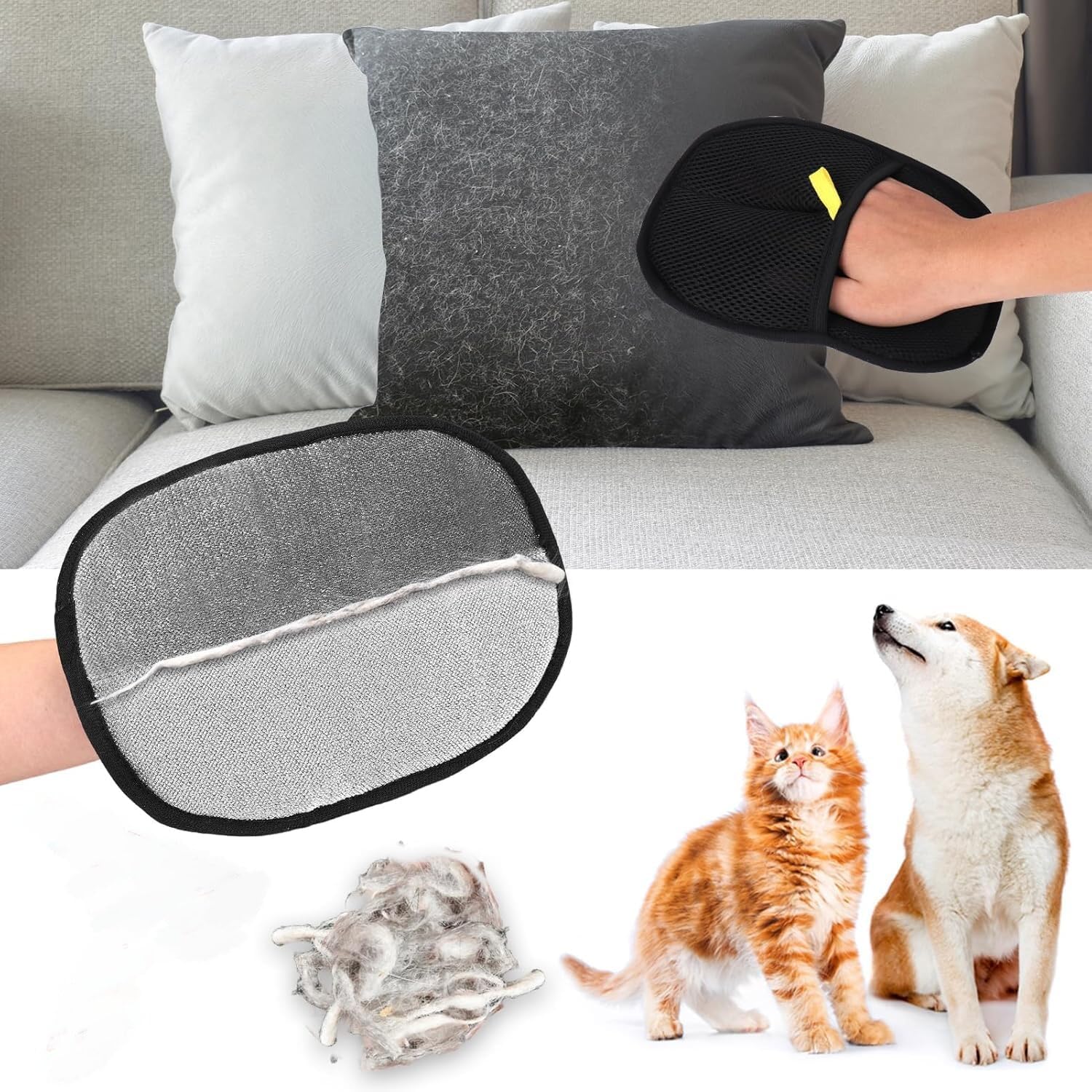 Hbkohpet Hair Removal Tool, Electrostatic Pet Hair Remover,Static Removal Gloves For Pet Hair, Dog And Cat Hair Remover Electros