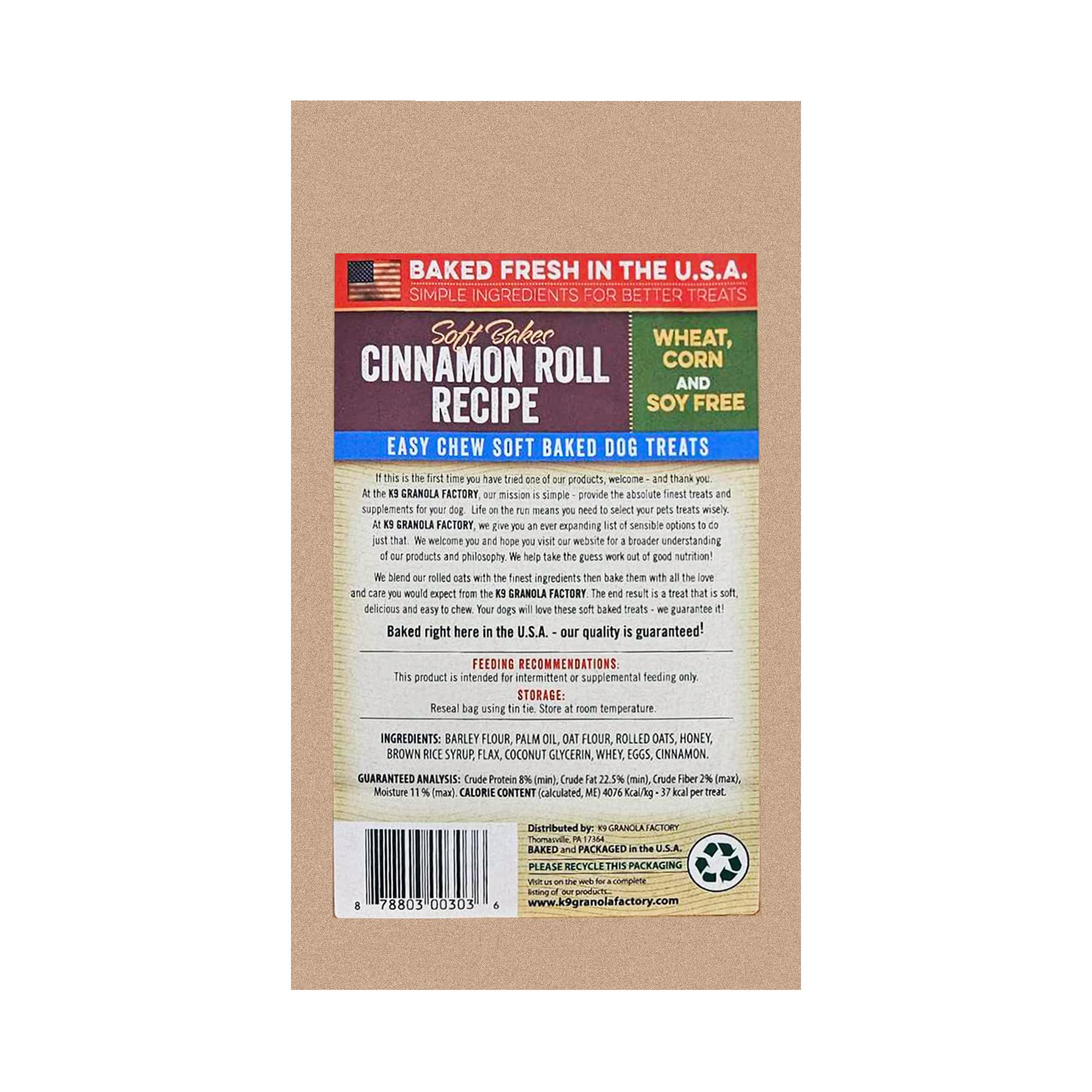K9 Granola Factory Soft Bakes Cinnamon Roll