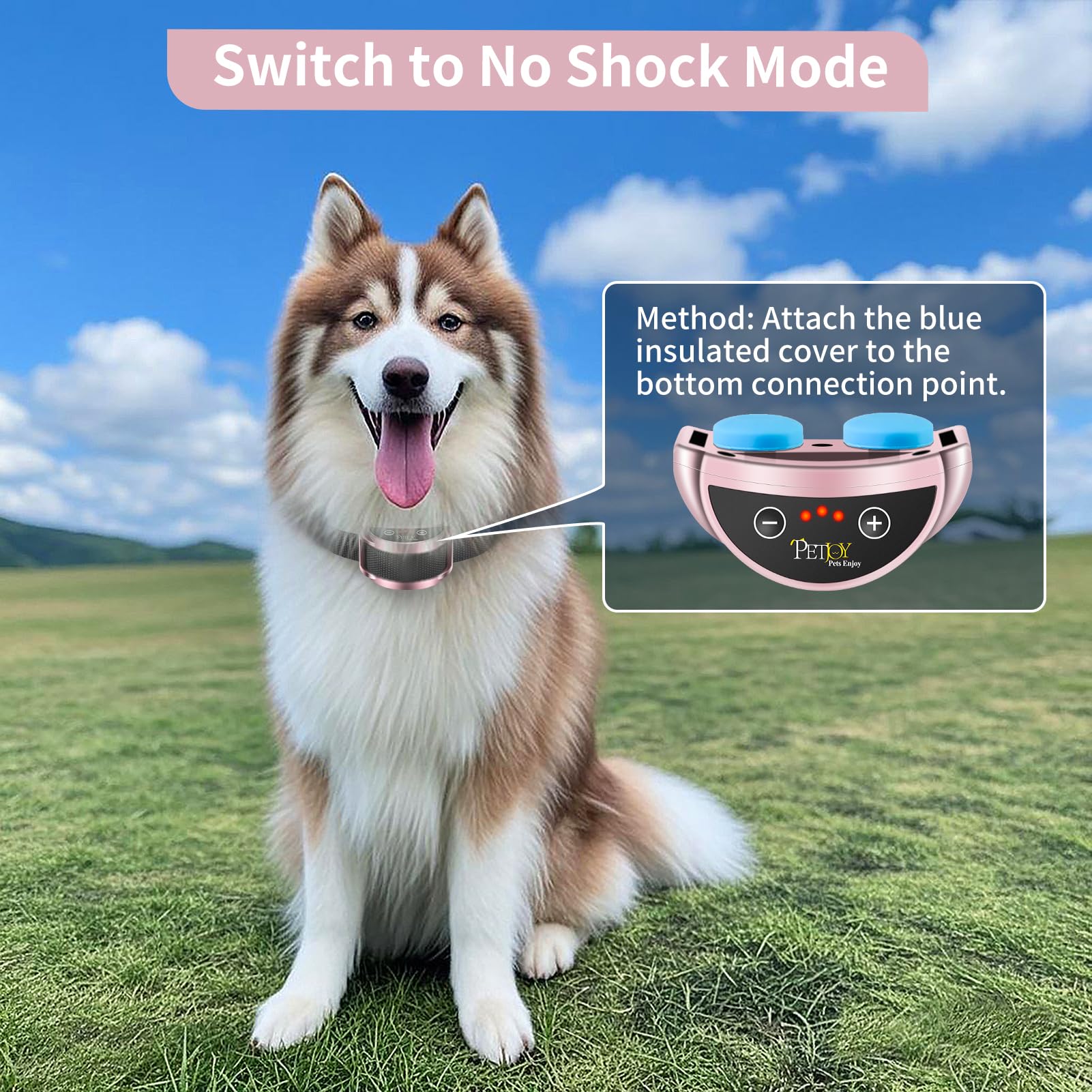 Petjoy Anti Bark Collar For Medium & Large Dogs - Dog Bark Control Collar With Beep & Shock - 5 Adjustable Sensitivity Levels (P