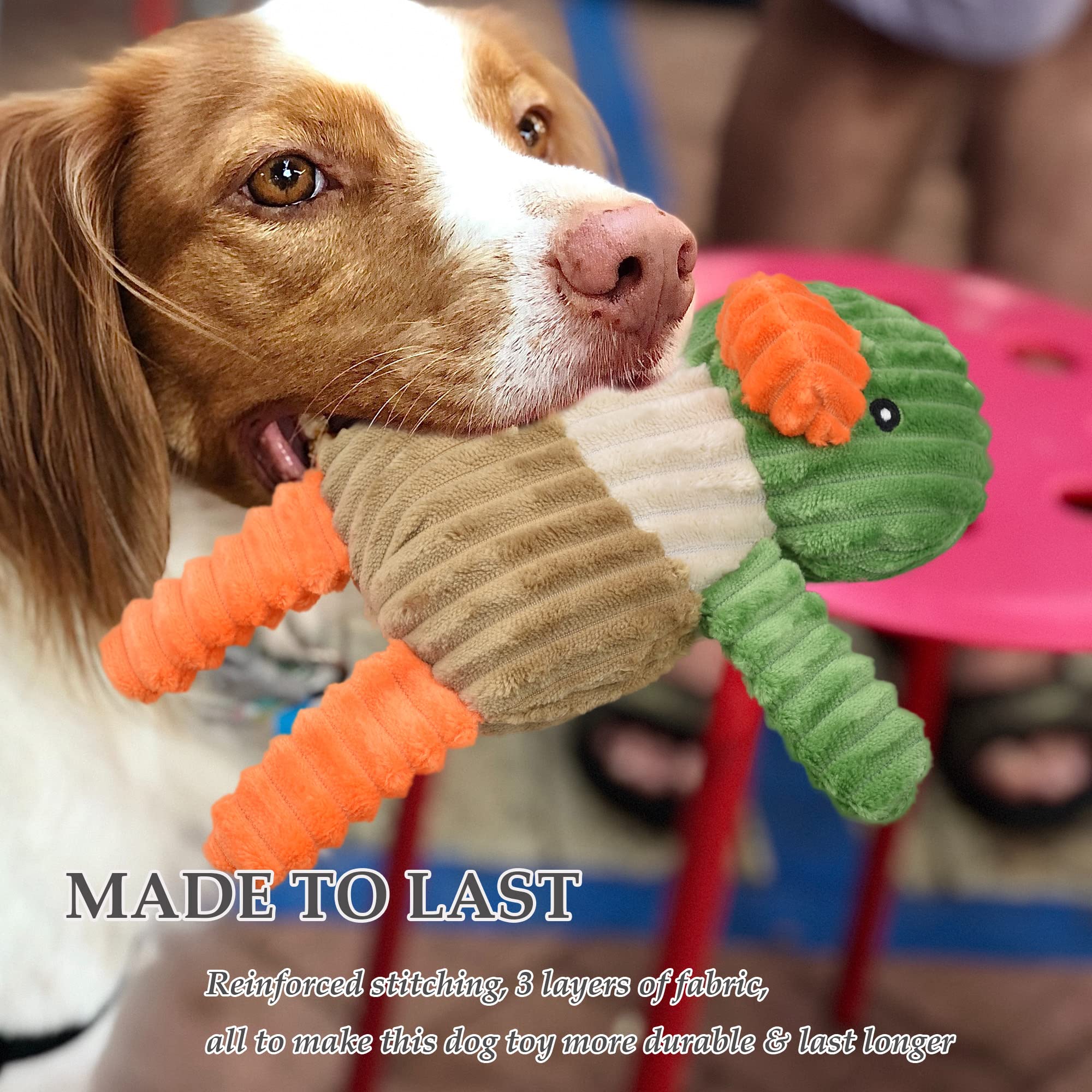LECHONG 5 Pack Tough Dog Toys - Plush Squeaky Assortment for Small Medium Large Dogs - Multi Color Fabric Blend
