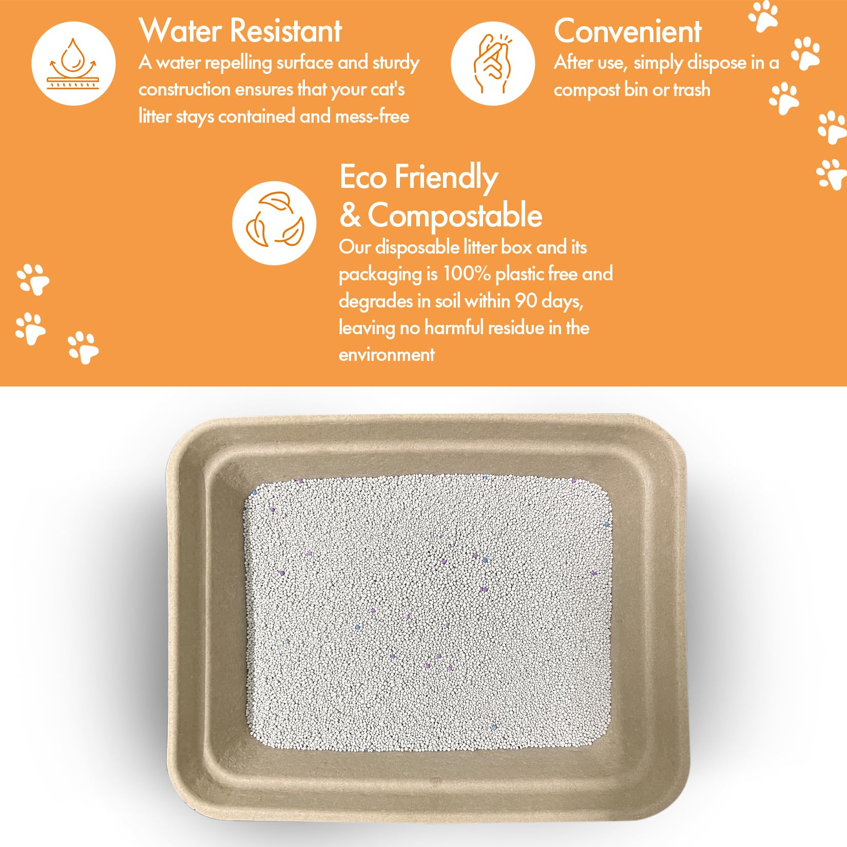 Animaru Disposable Litter Boxes - Large 6-Pack, Brown, Model DCLB-FAMILY