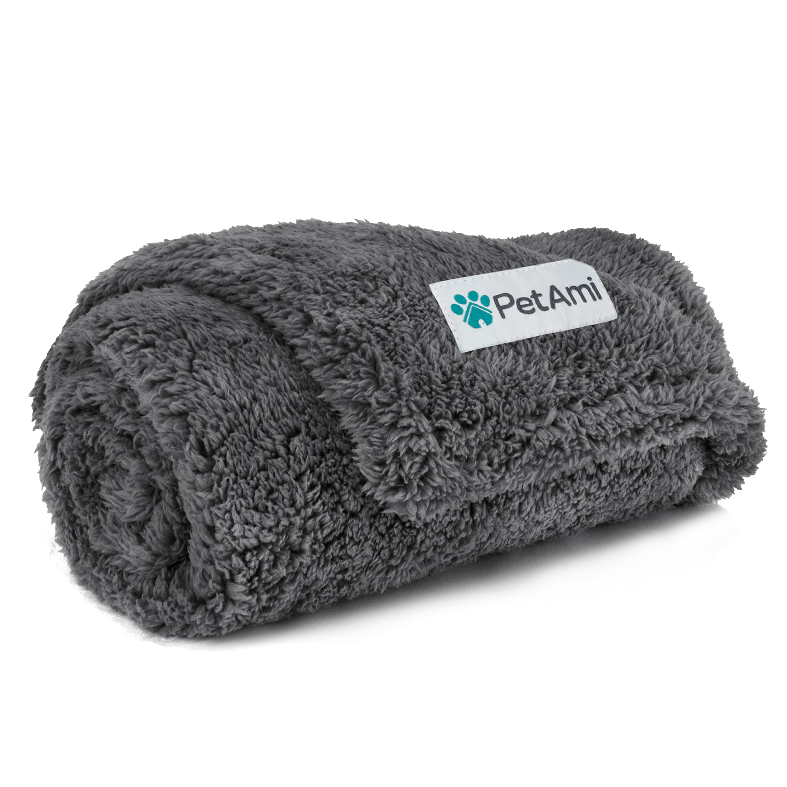 PetAmi Fluffy Waterproof Dog Blanket for Small Medium Dogs, Soft Warm Pet Sherpa Throw Pee Proof Couch Cover, Reversible Cat Pup