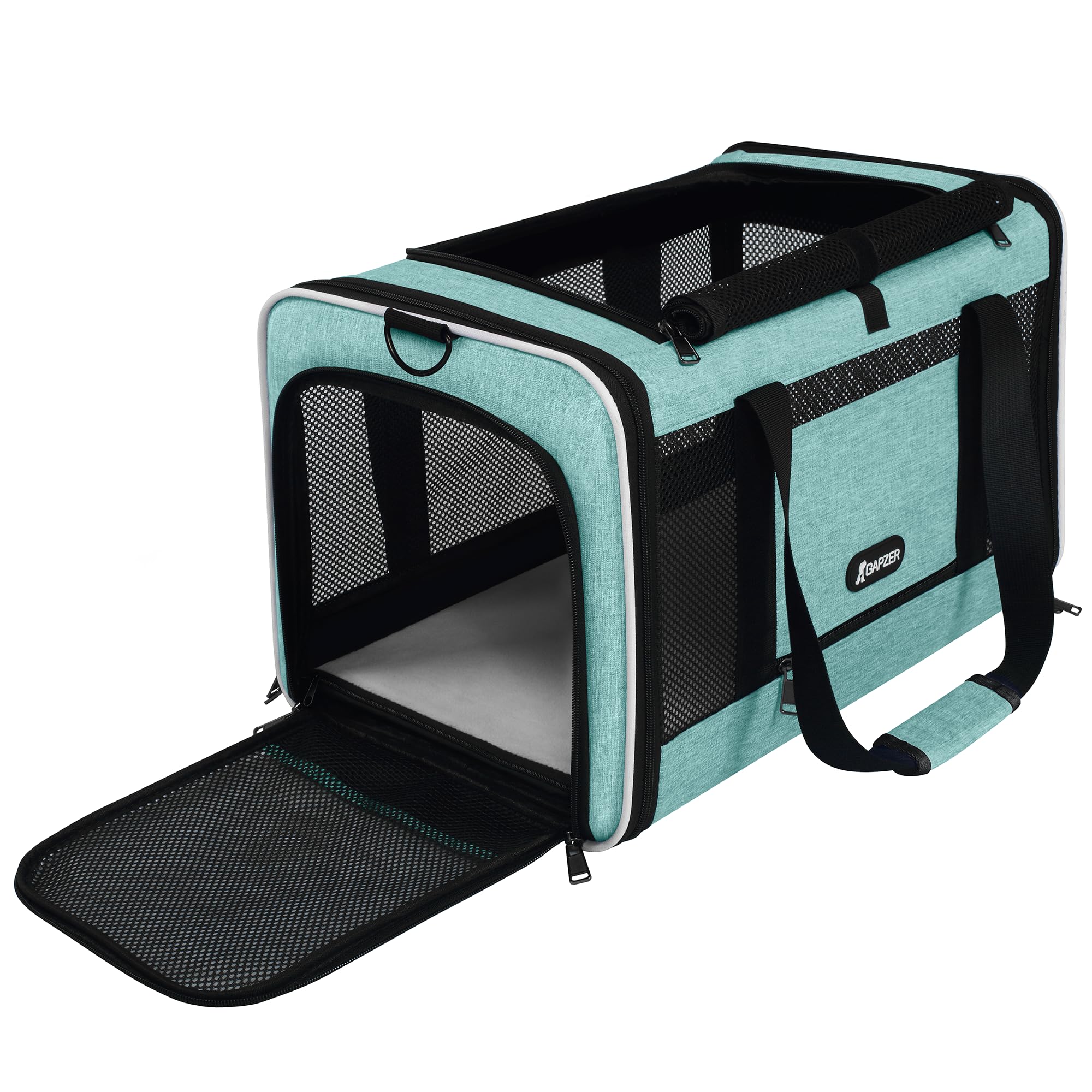 GAPZER Cat Carrier 18x11x11 TSA Approved Ventilated Top Open Softsided Pet Air Travel Bag, Small Animal Basic Crate Shih Tzu Dog