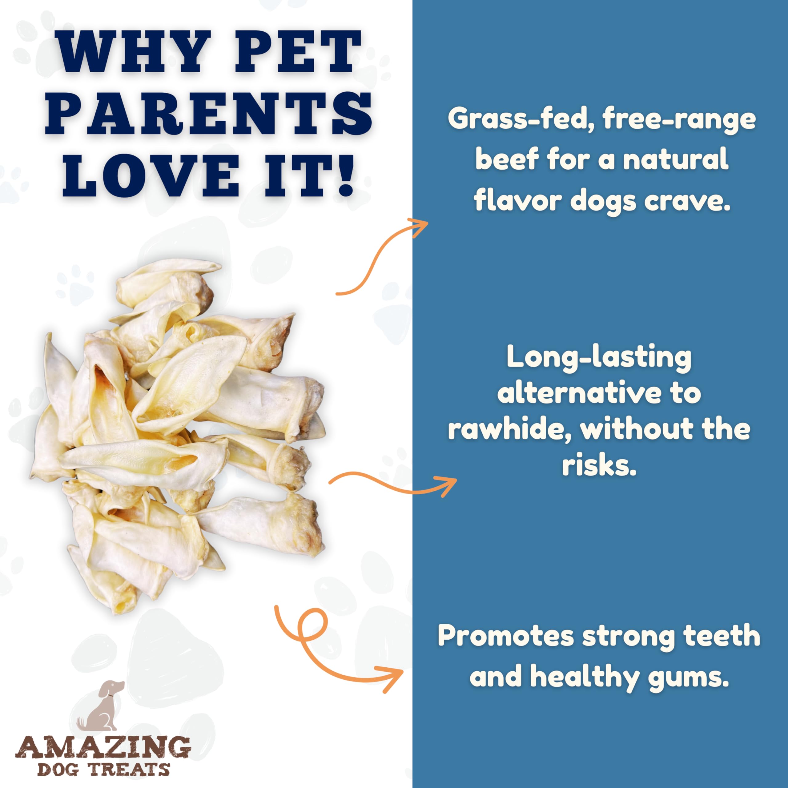 Amazing Dog Treats Lamb Ears - Natural Chews, Rawhide Alternative, 25 Pcs, 0.64 Oz