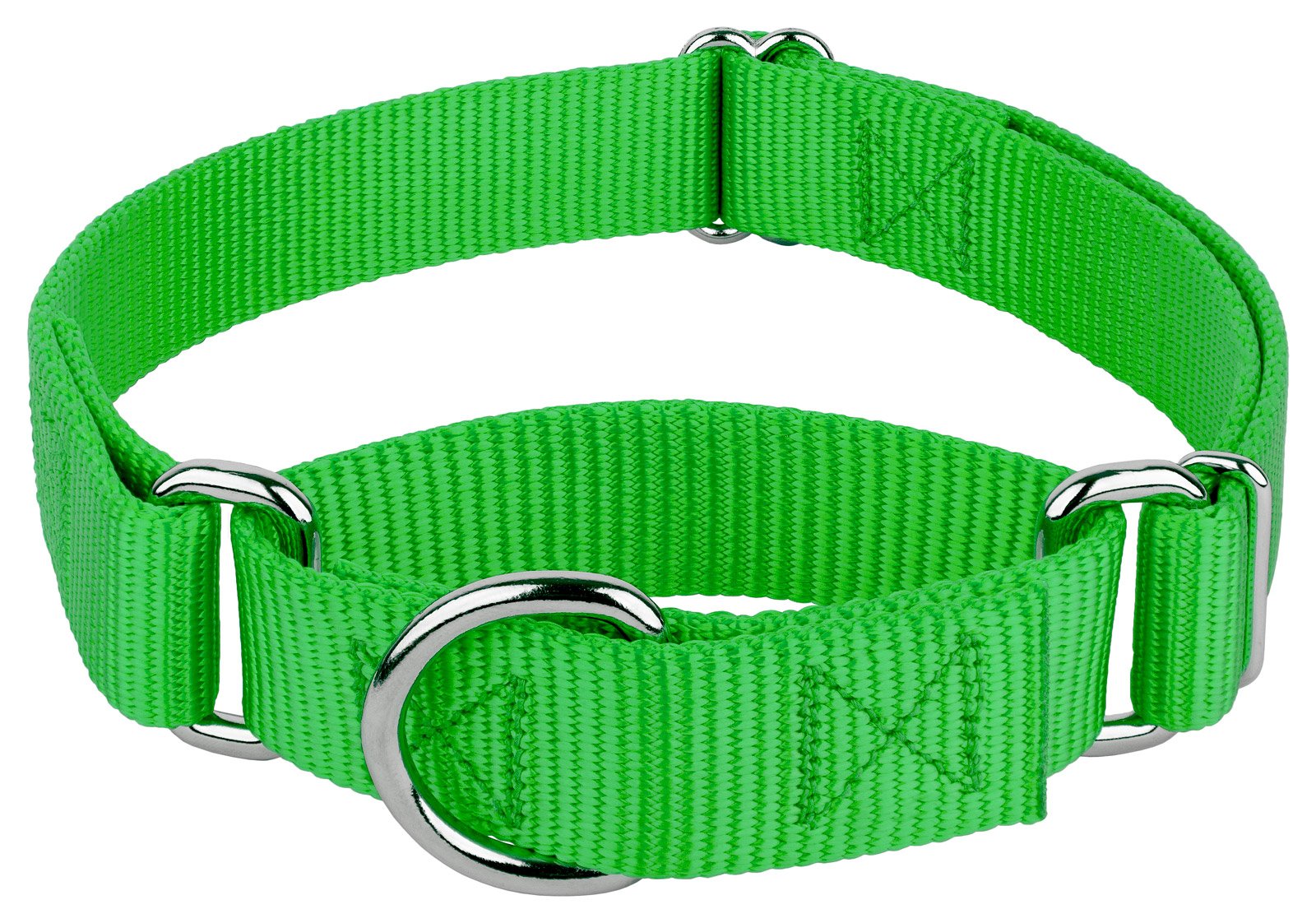 Country Brook Design - Hot Lime Green Martingale Heavy Duty Nylon Dog Collar - 21 Vibrant Color Options (3/4 Inch Width, Small)