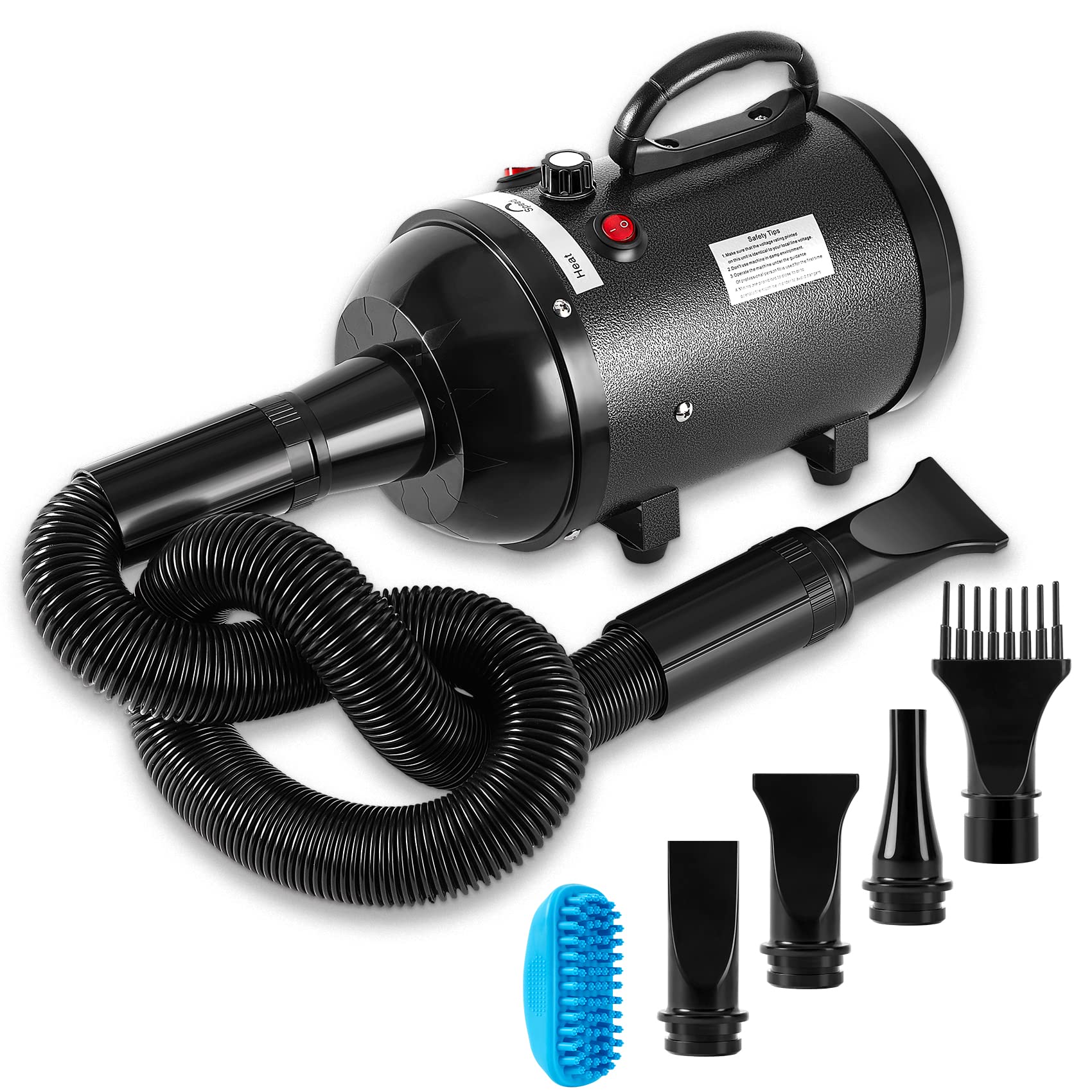 Nestroad Dog Dryer High Velocity Dog Hair Dryer,4.3Hp/3200W Dog Blower Grooming Force Dryer With Stepless Adjustable Speed,Professional Pet Hair Drying With 4 Different Nozzles For Dogs Pets,Ivory