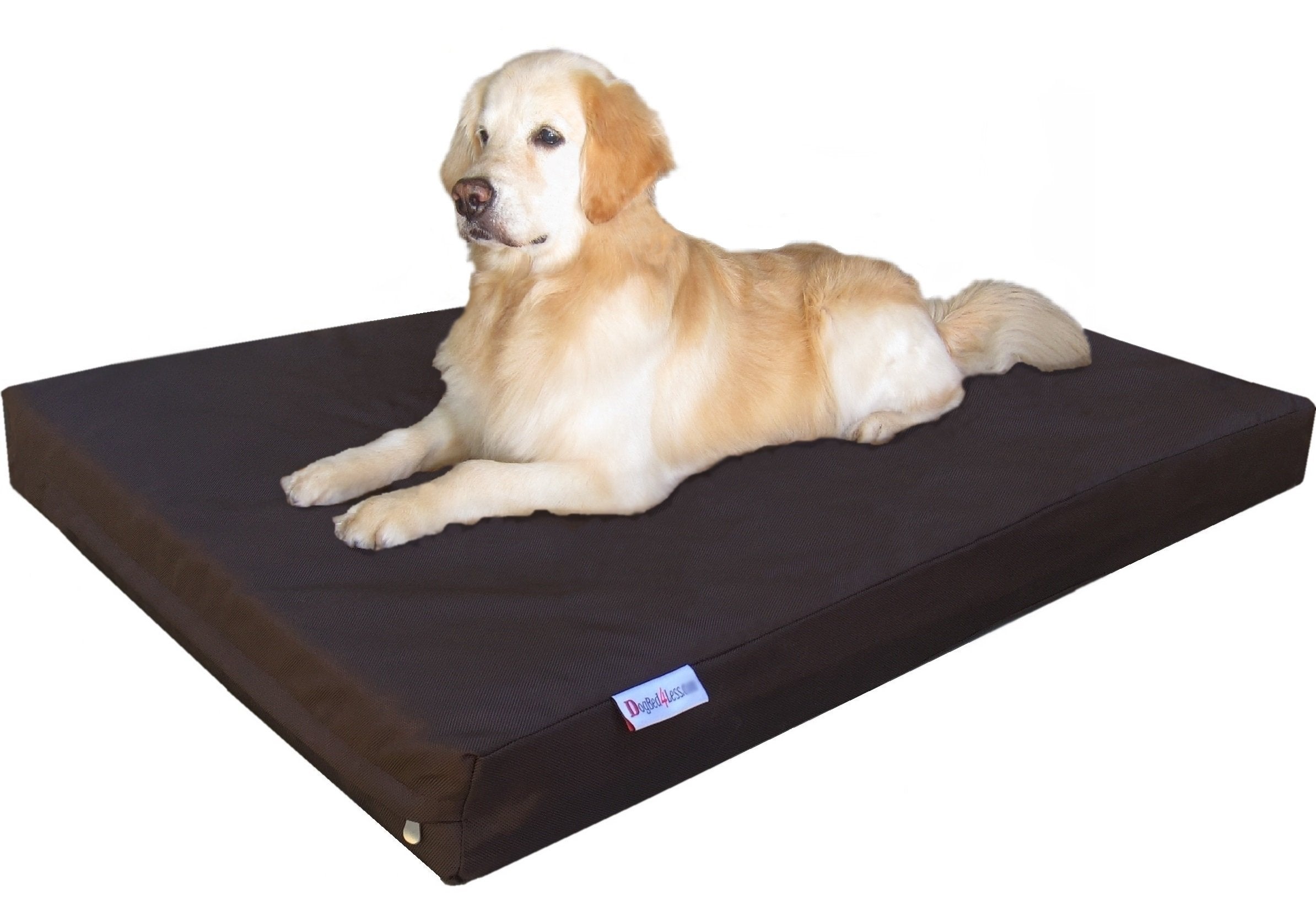 Dogbed4less Durable XXL Extra Large Gel Memory Foam Dog Bed with 1680 Nylon Brown Cover and Waterproof Liner with Bonus Cover, 5