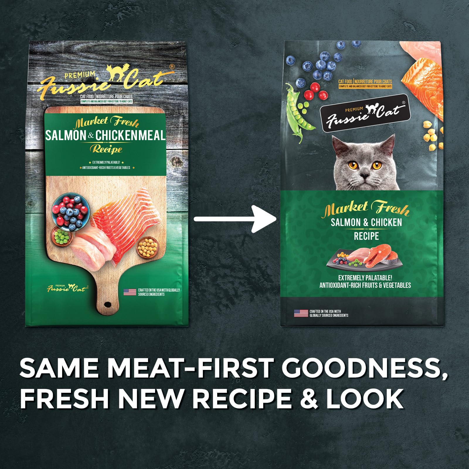 Fussie Cat Market Fresh Salmon & Chicken Recipe, Dry Cat Food, 10lb Bag