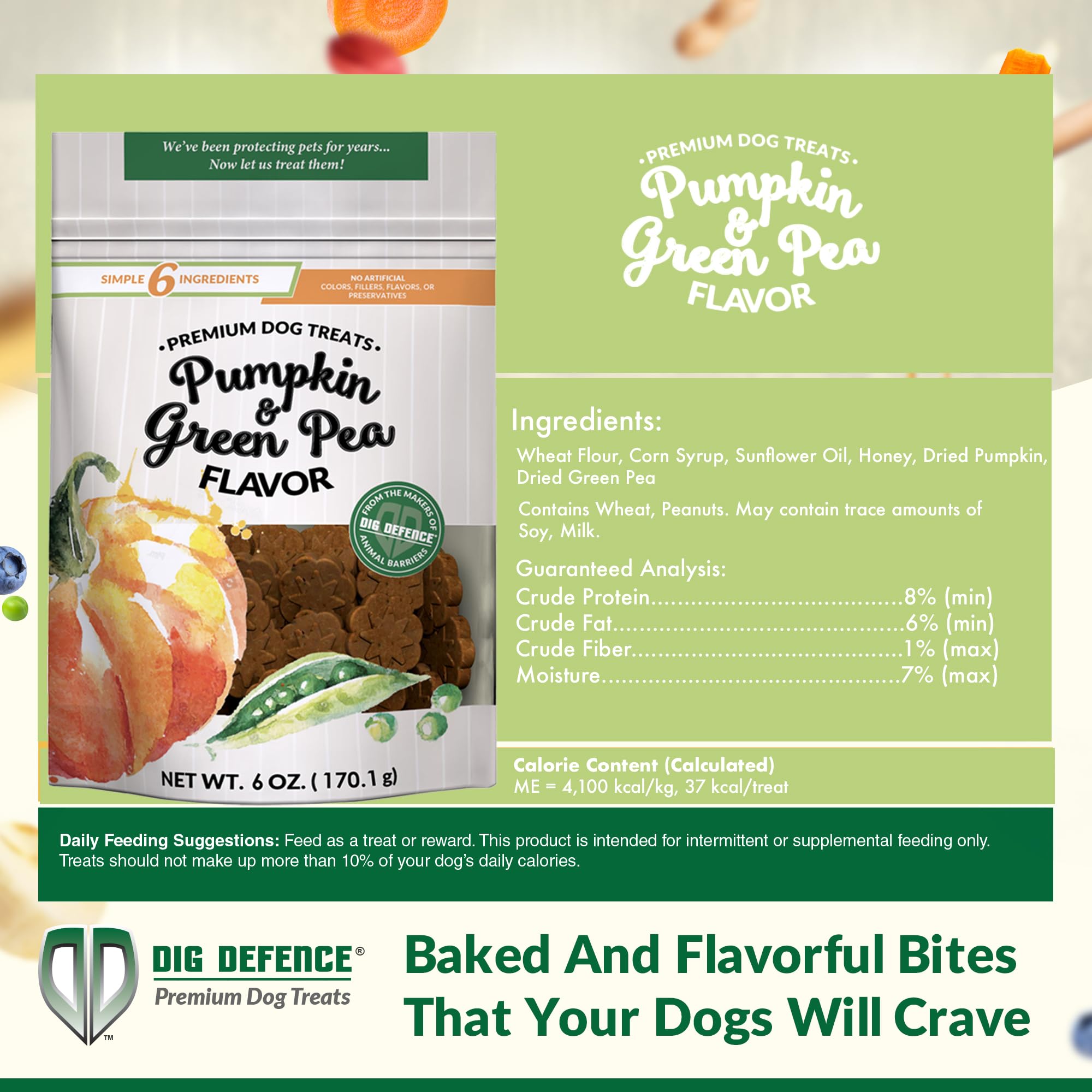 Dig Defence Premium Dog Treats - Pumpkin/Green Pea and Sweet Potato/Apples, Natural Ingredients, Baked Gourmet Snacks for Small