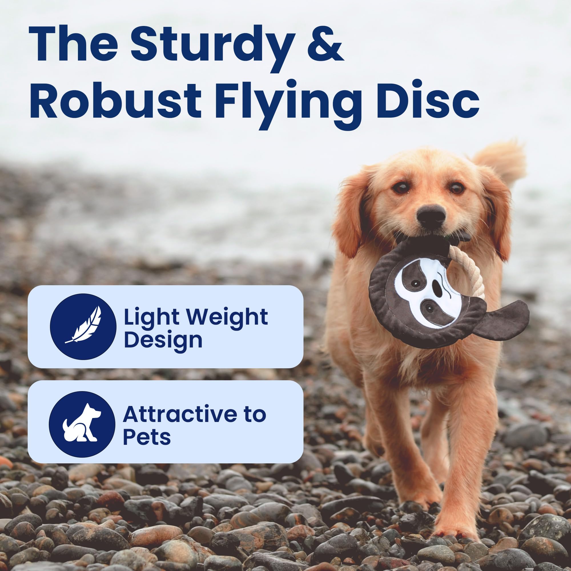 Pawspik Flying Disc Tug-Of-War Toy, Eco-Friendly Recycled Material, Squeaker Toy For Medium And Large Dogs, For Throwing & Fetch