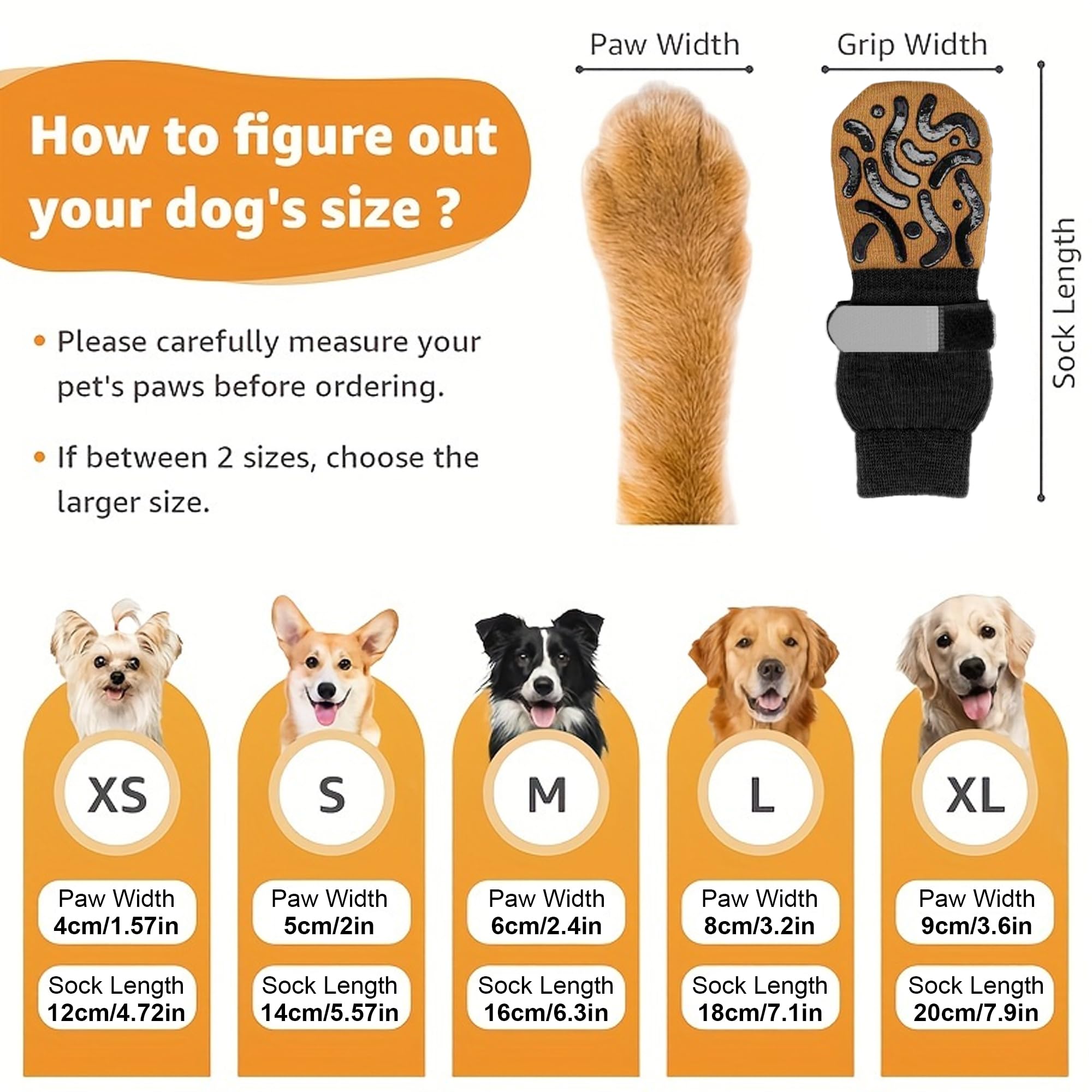 Double Side Non Slip Dog Socks to Prevent Licking Paws, Dog Shoes for Winter Cold Hot Pavement Dog Booties, Night Reflection Paw