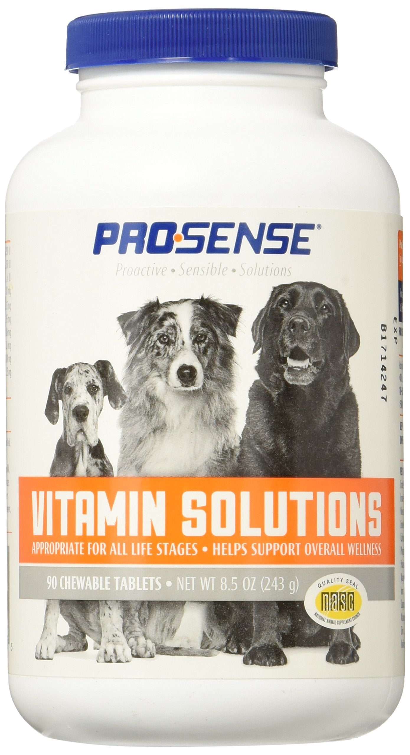 PROSENSE Vitamin Solutions 90 Count, Chewable Tablets for Dogs, Helps Support Overall Wellness