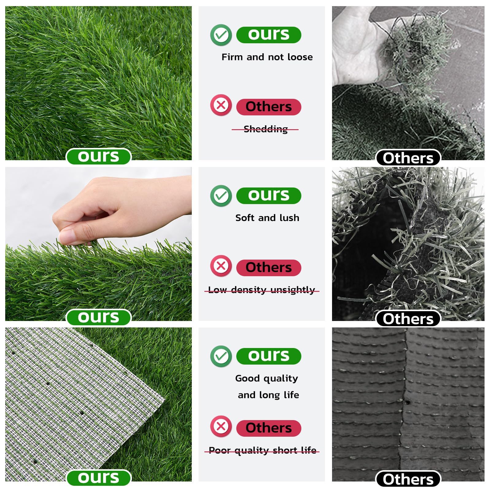 Oiyeefo Artificial Grass for Dogs, 1 Packs Fake Grass for Dogs to Pee On, Washable Reusable Dog Grass Pee Pads for Dog Potty Ind
