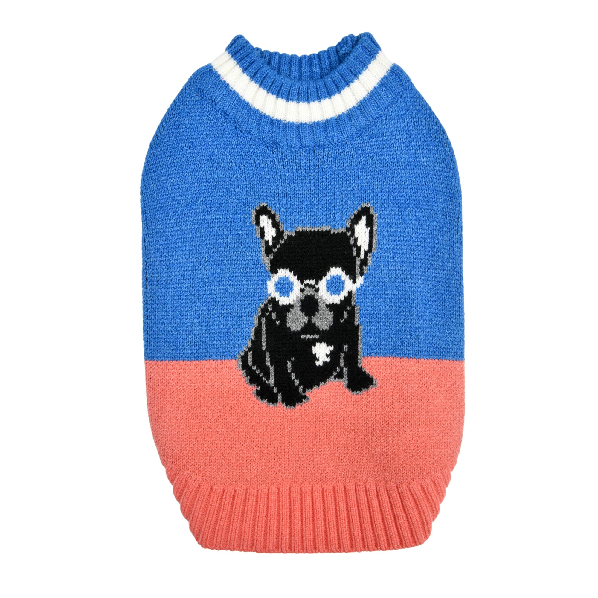 Puppia Bruno Dog Knit Sweater Winter Season For Small And Medium Dogs, Blue, Small
