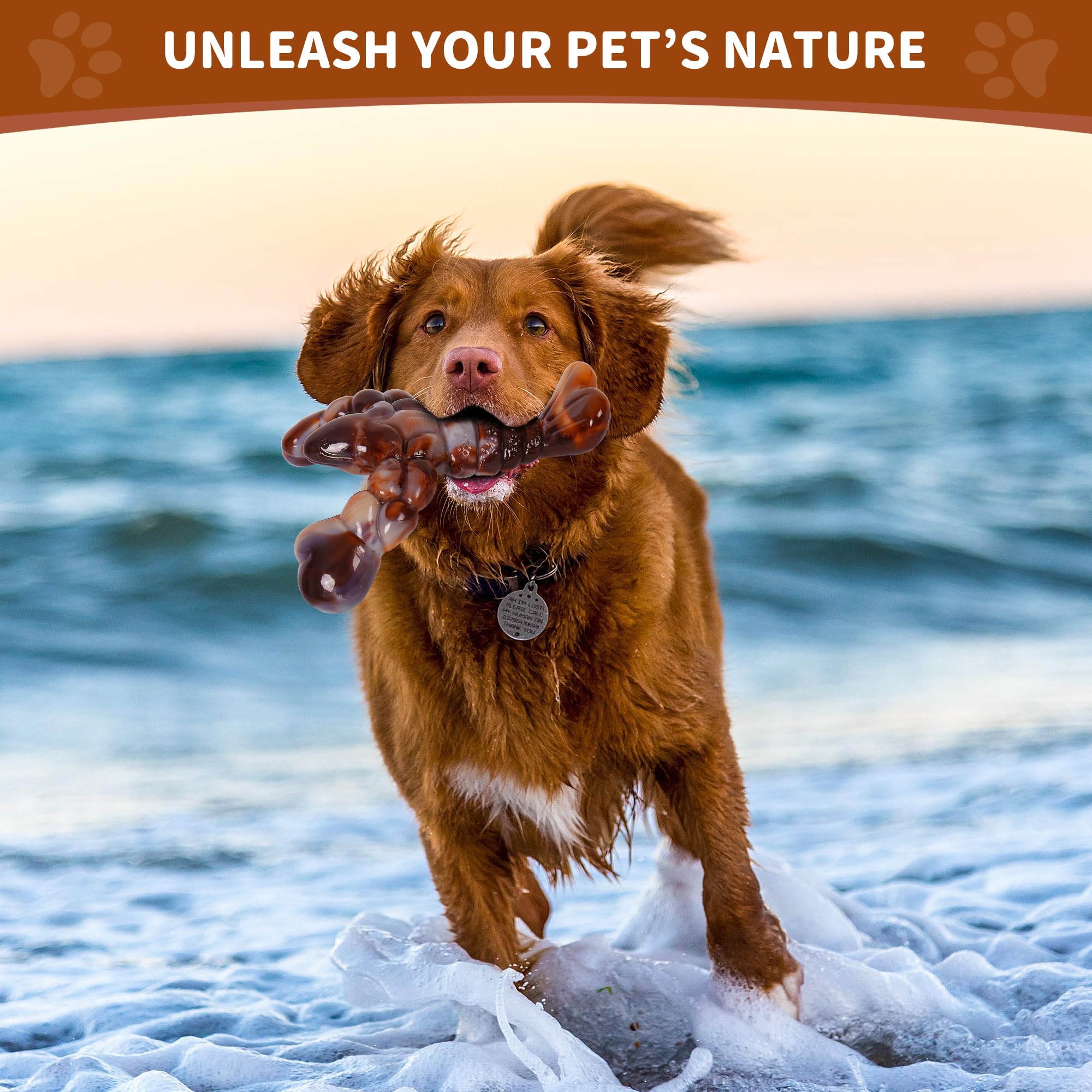 Forfunyou Indestructible Dog Toys For Aggressive Chewers - Large & Medium-Large Breeds, 1-Pack Bacon Flavored Tough Dog Bones Gi