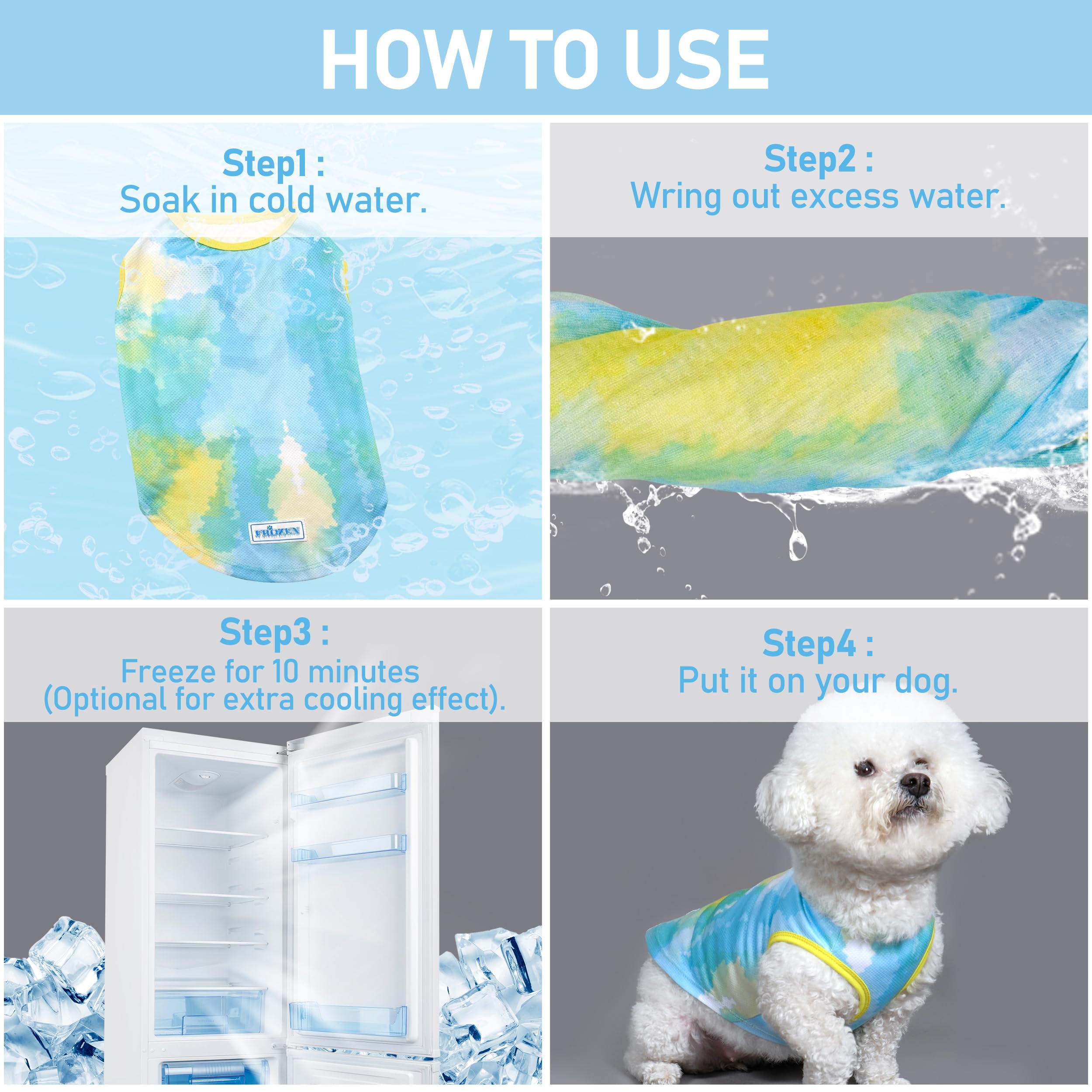 Kyeese 2 Pack Dog Cooling Shirts Quick Dry Instant Cooling Dog Vest For Small Dogs Breathable Sleeveless Vest Lightweight Soft C