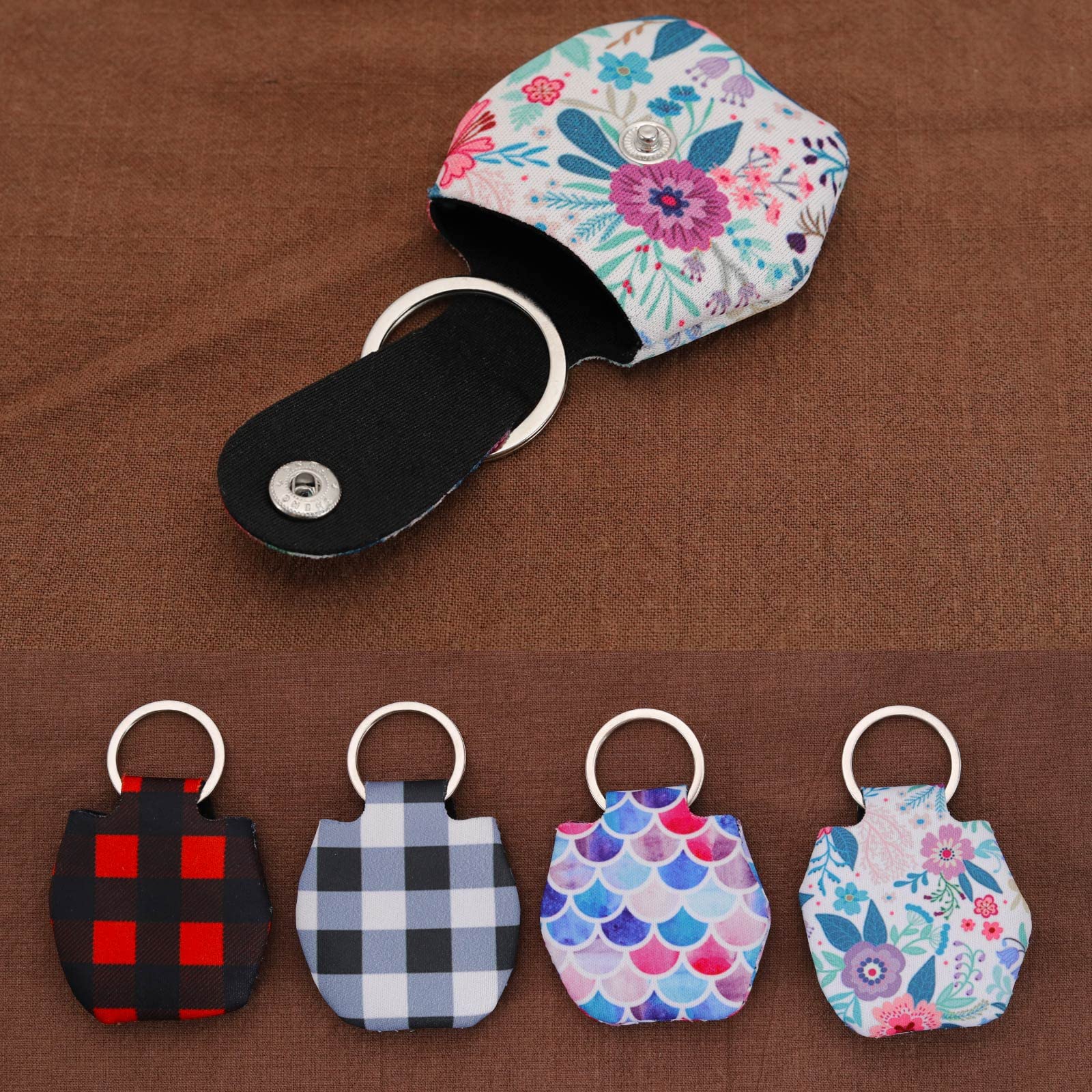 The Lord Of The Tools 4Pcs Dog Tag Silencer With Tag Ring Submersible Cotton Fabric Dog Id Tag Holder Pouches Pet Nameplate Bag
