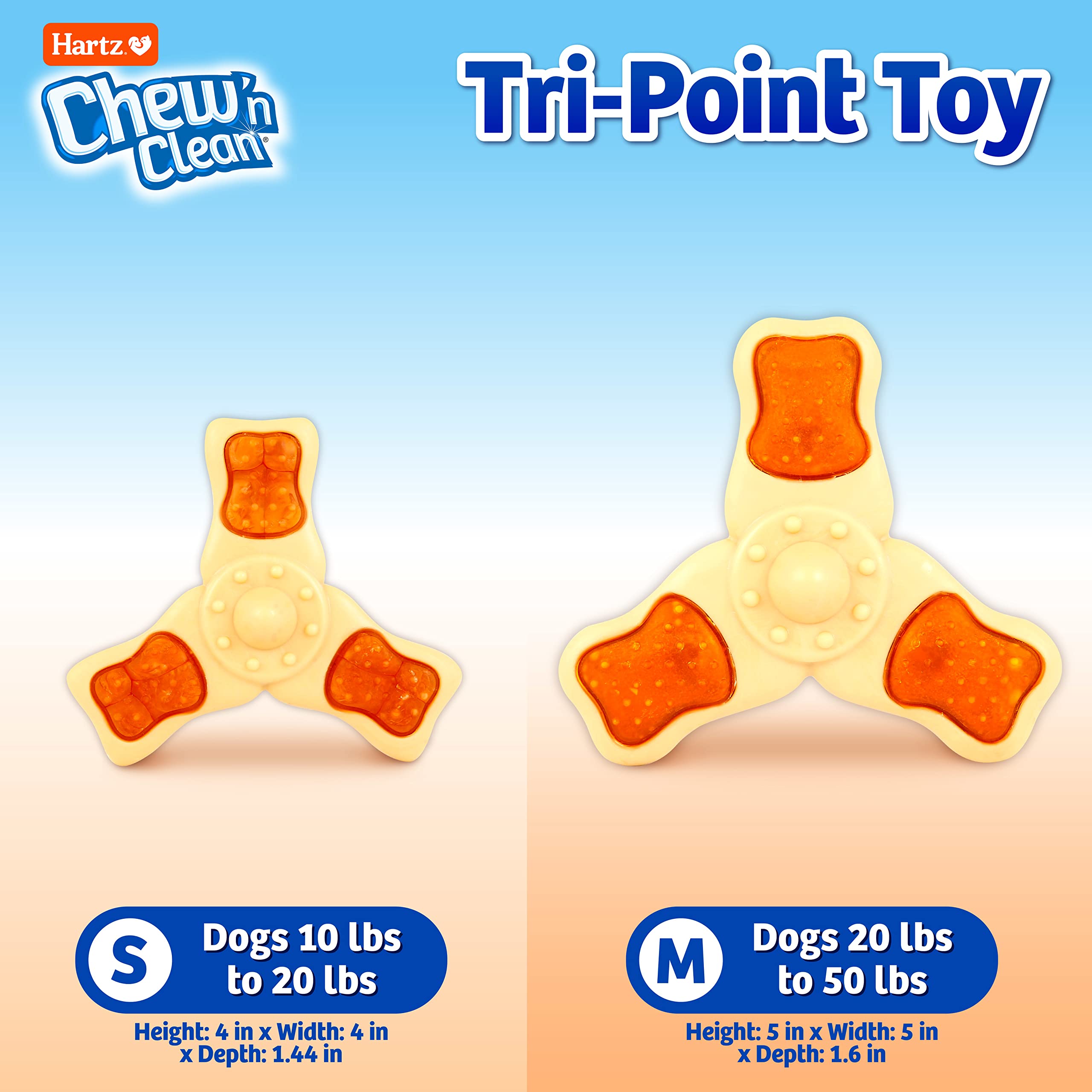 Hartz chew An clean chew Toy and Treat in One chicken Flavored Tri-Point Dog Toy, Medium