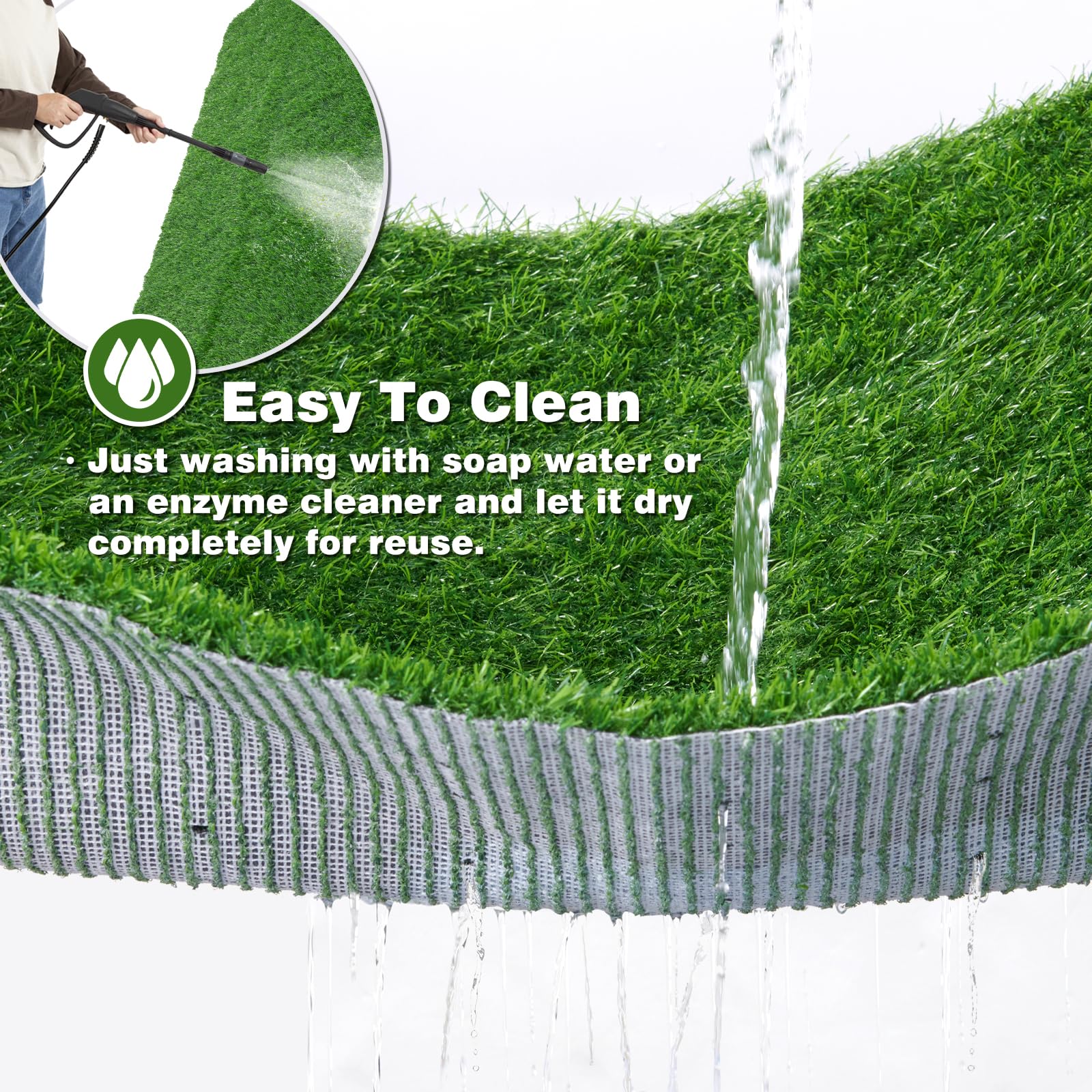 Oiyeefo Artificial Pee Grass Pad For Dogs, Fake Grass Replacement Pads For Dog Potty Tray Training Pet Turf, Indoor And Outdoor