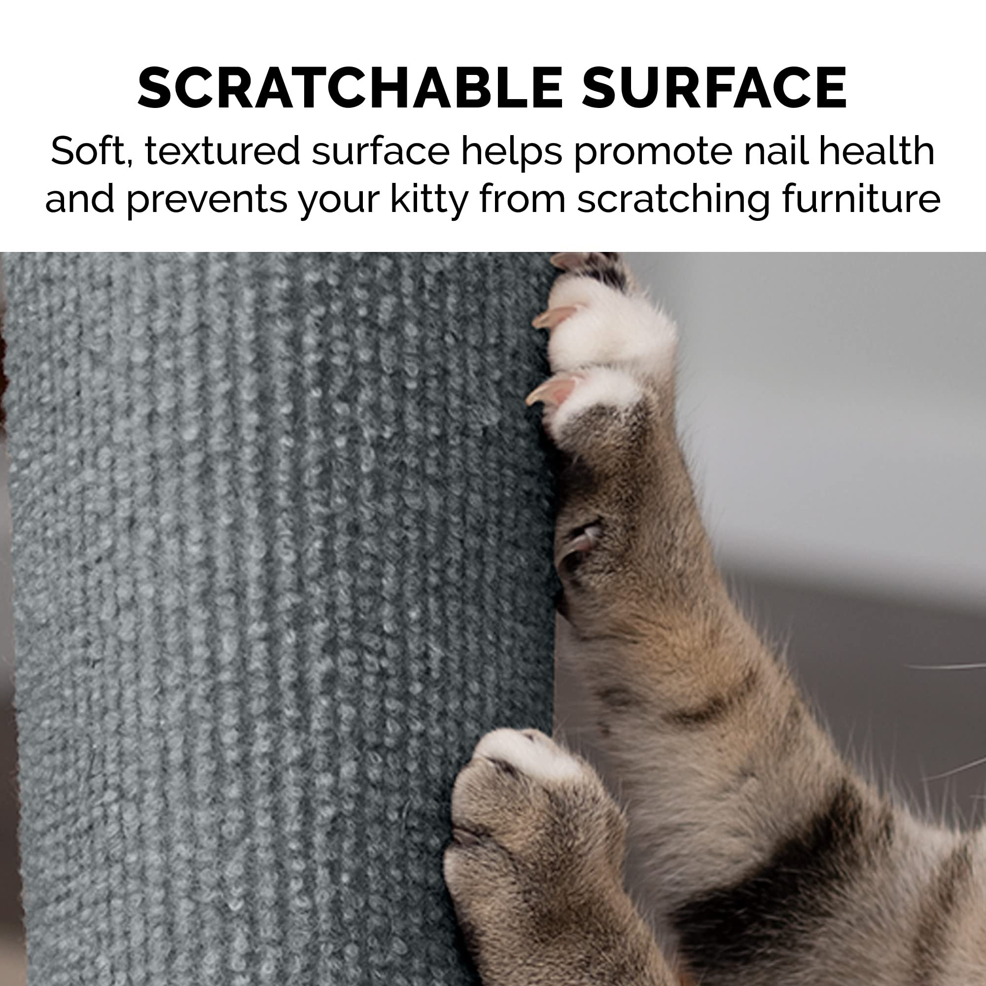 Furhaven Wrap Around Scratching Post Cover for Indoor Cats, Fits Posts Up to 3.5 Diameter, Durable & Less Mess - Tiger Tough Car