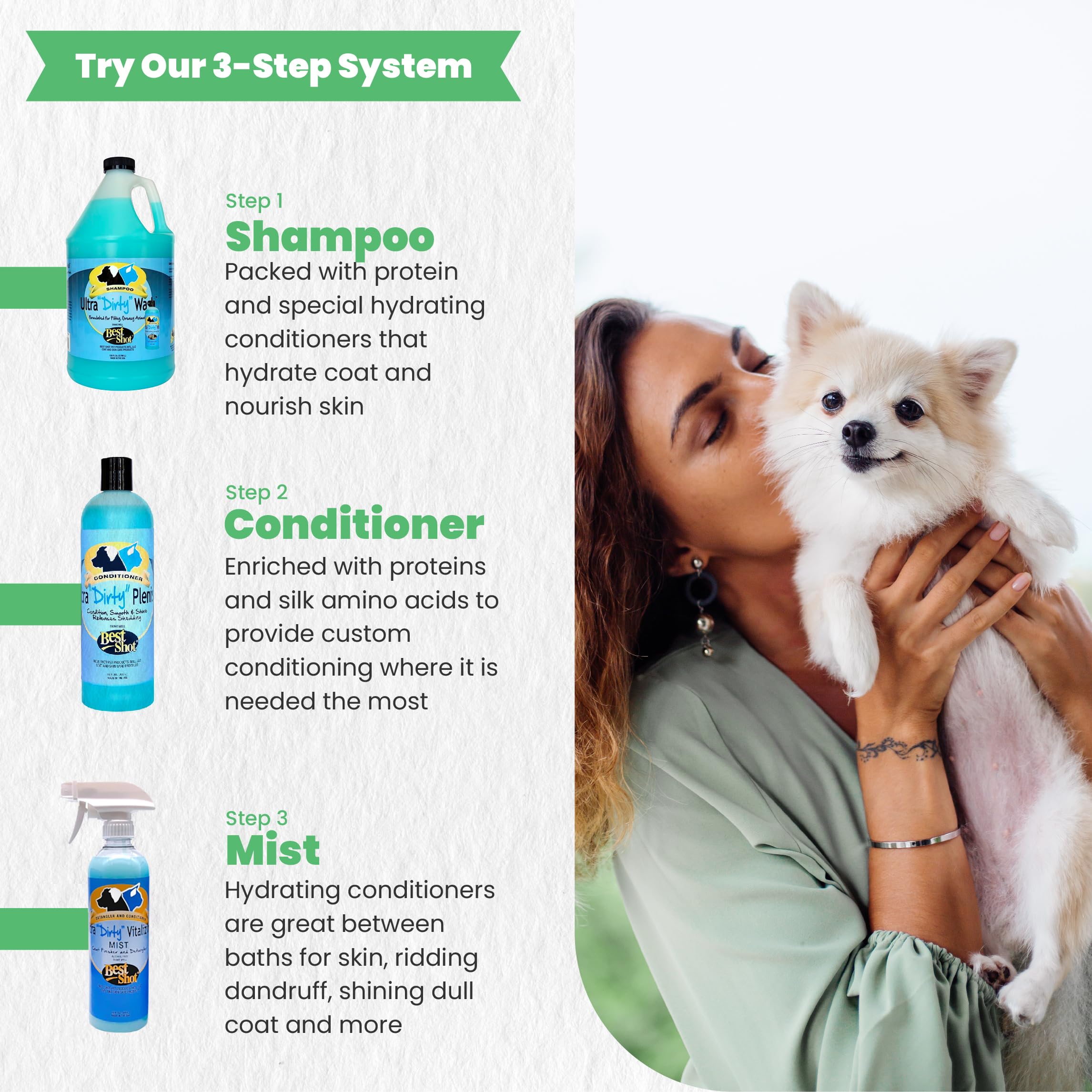 Best Shot Ultra Dirty Plenish Conditioner, Ideal Pet Grooming Conditioner, Protein-Enriched Moisturizing Conditioner For Dogs, C