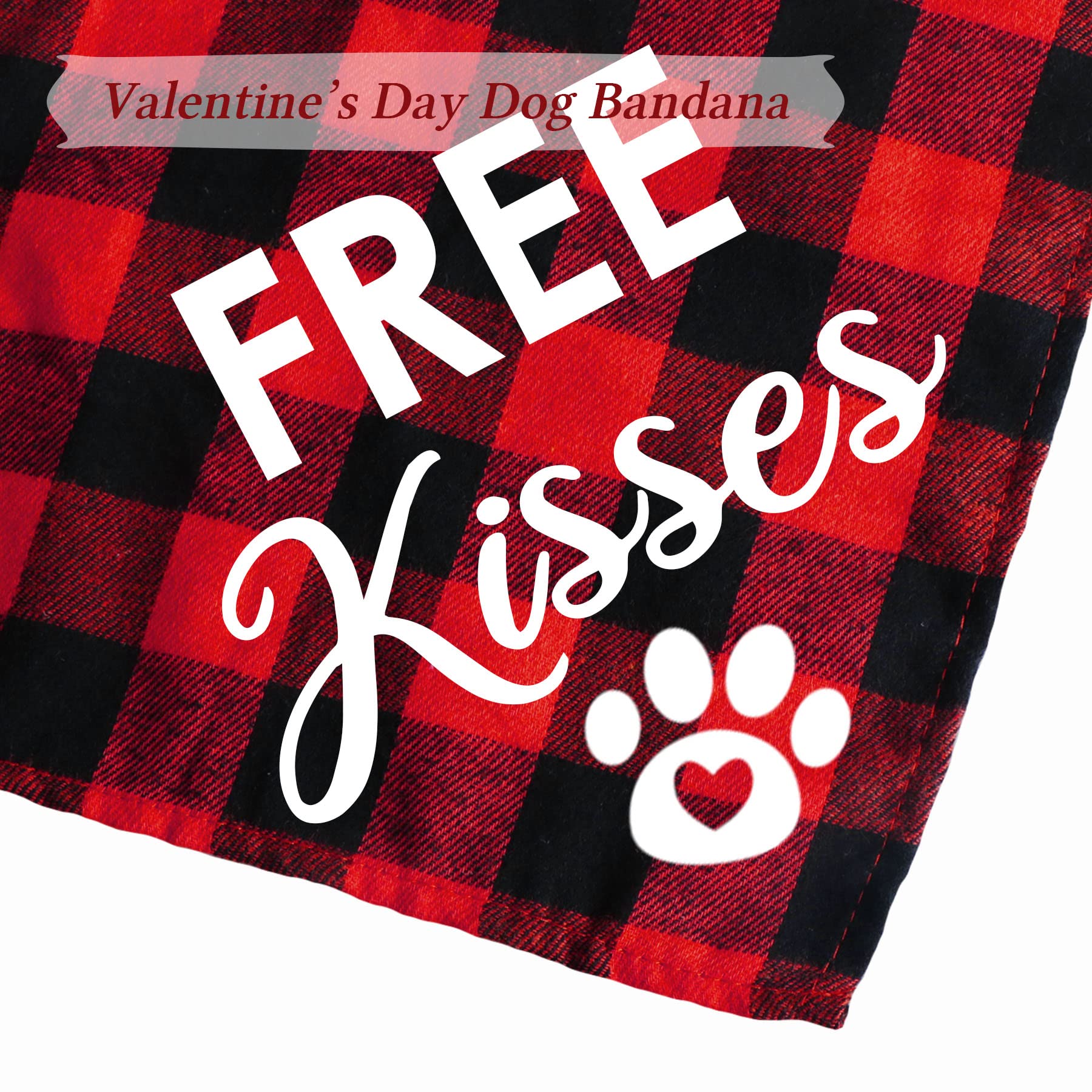 Stmk 2 Pack Valentines Dog Bandanas, Dog Valentines Bandana For Small Medium Large Dogs (Red, Free Kisses & Mommy'S Valentine)