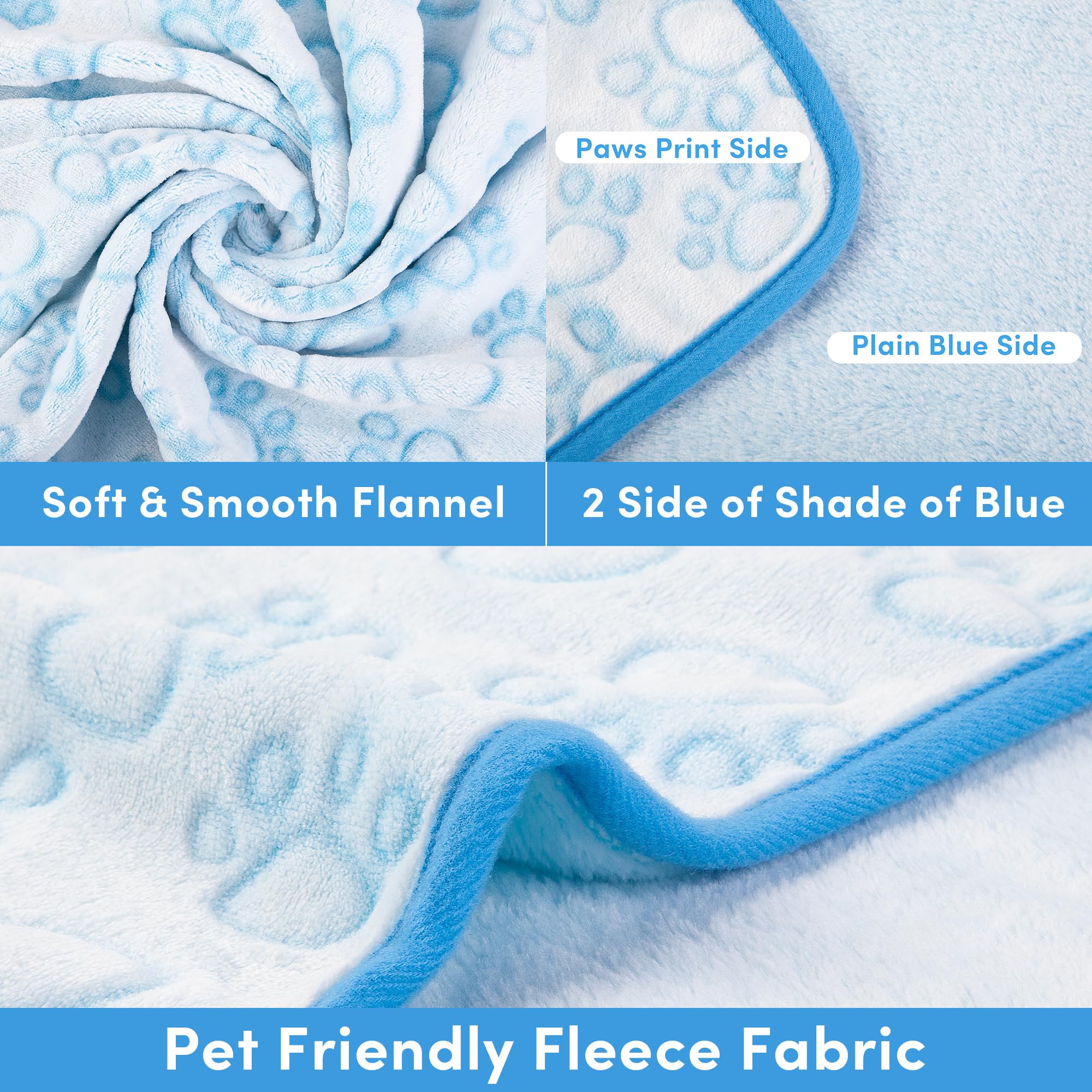 Stuffed Premium Soft Dog Blanket, Blue Flannel Fleece Blanket For Small Medium Dogs, Pet Puppy Blankets Gift For Kitten Cat, Cut
