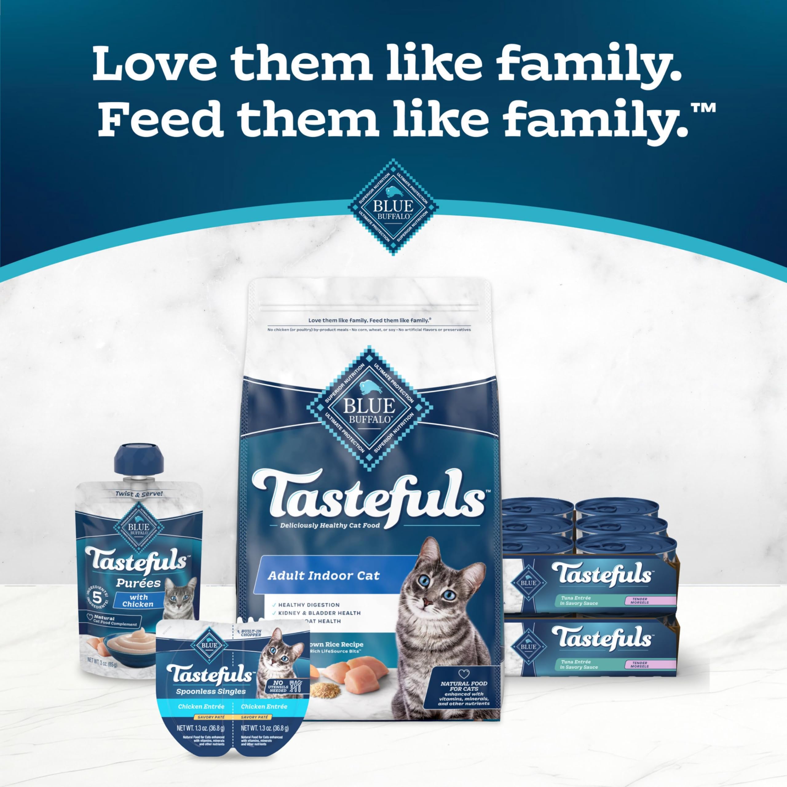 Blue Buffalo Tastefuls Wet Cat Food, Tuna, 3-oz Cans, 24 Count, Natural Ingredients