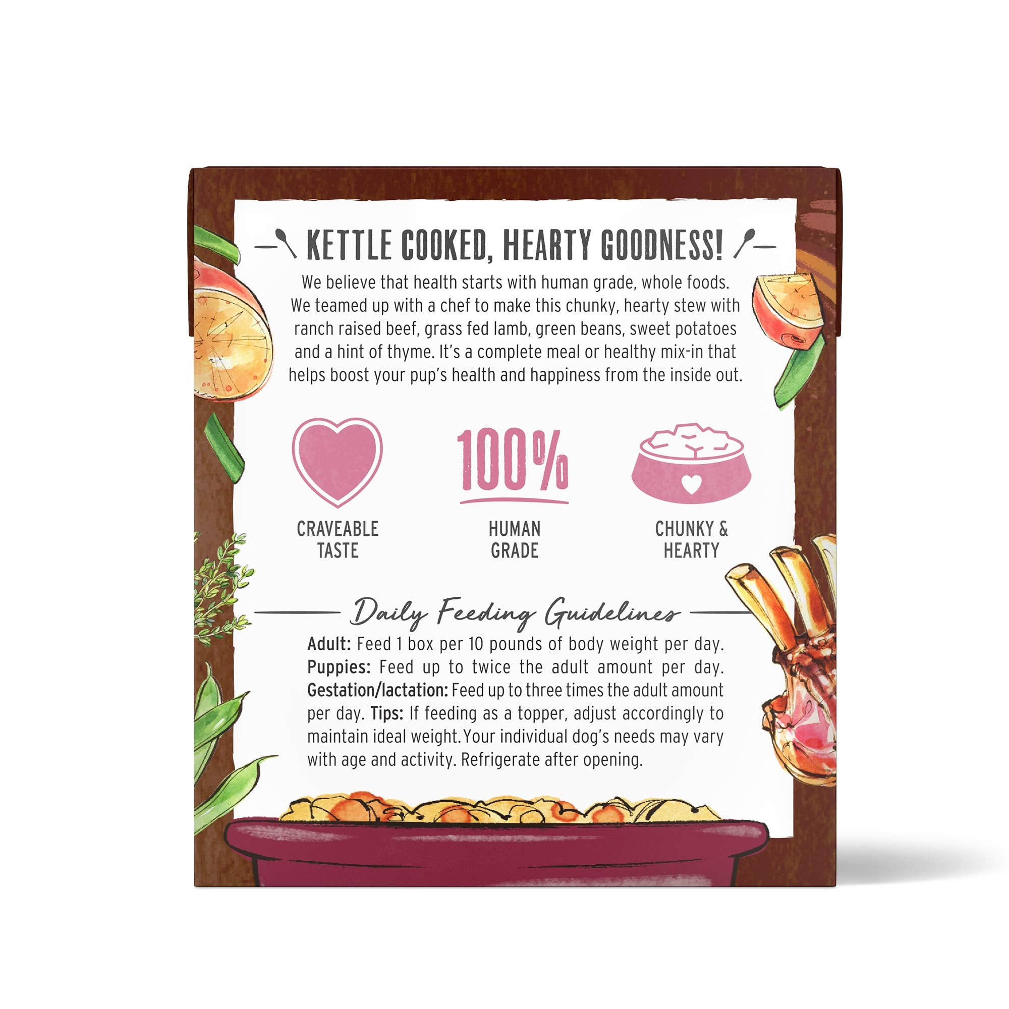 The Honest Kitchen One Pot Stews: Braised Beef & Lamb Stew with Green Beans & Sweet Potatoes Wet Dog Food, 10.5 oz x6