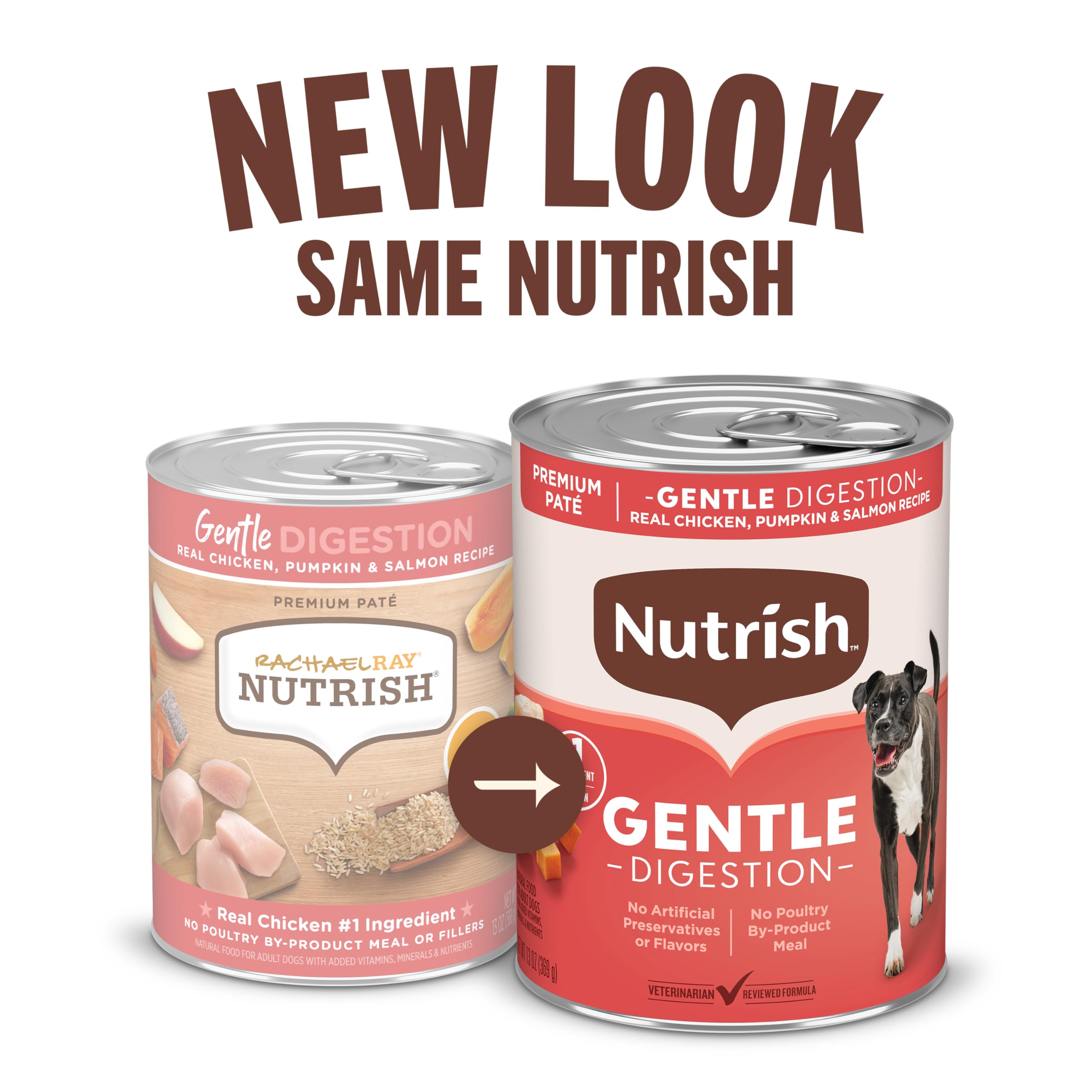 Nutrish Gentle Digestion Wet Dog Food, Real Chicken & Pumpkin, 13 oz Can, 12 Count