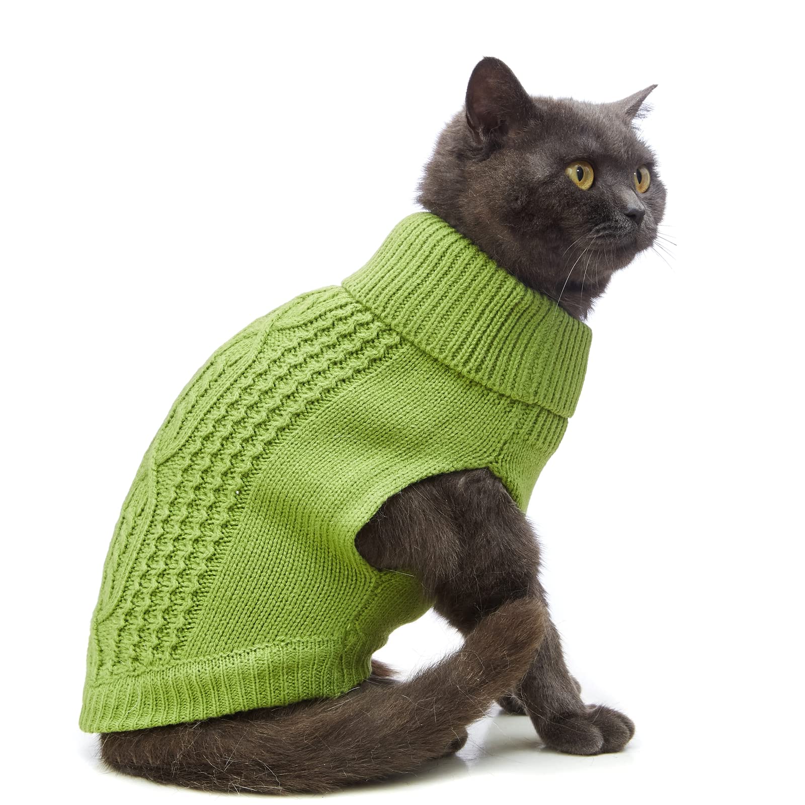 Jnancun Cat Sweater Keep Your Pets Cozy, 16 Color Turtleneck Knitted Sleeveless Dog Sweater, Winter Outfits For Cats & Small Dog