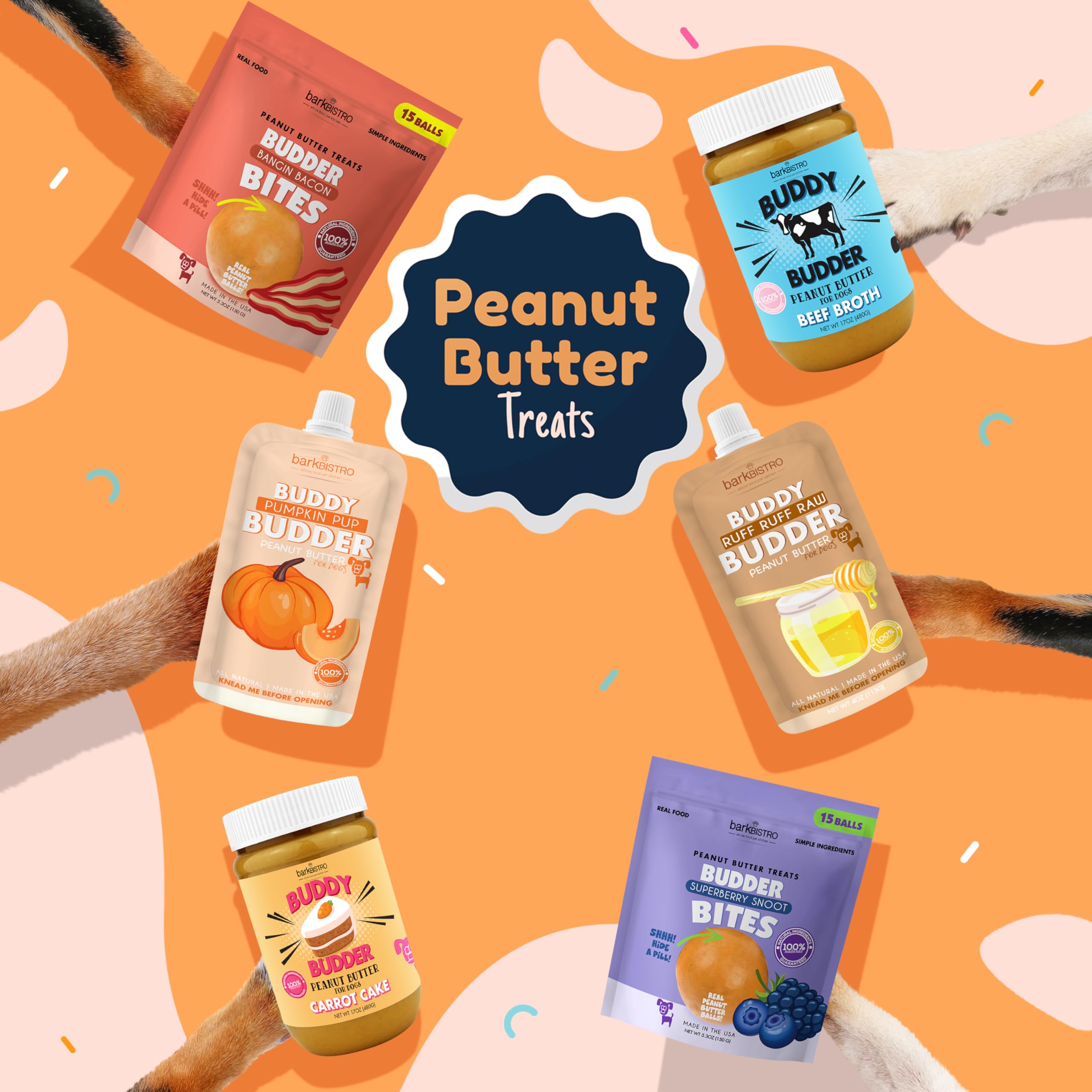 BUDDY BUDDER Red Velvet + Brownie Butter + Gimme SMores, 100% Natural Dog Peanut Butter, Healthy Dog Treat, Made in USA (Set of