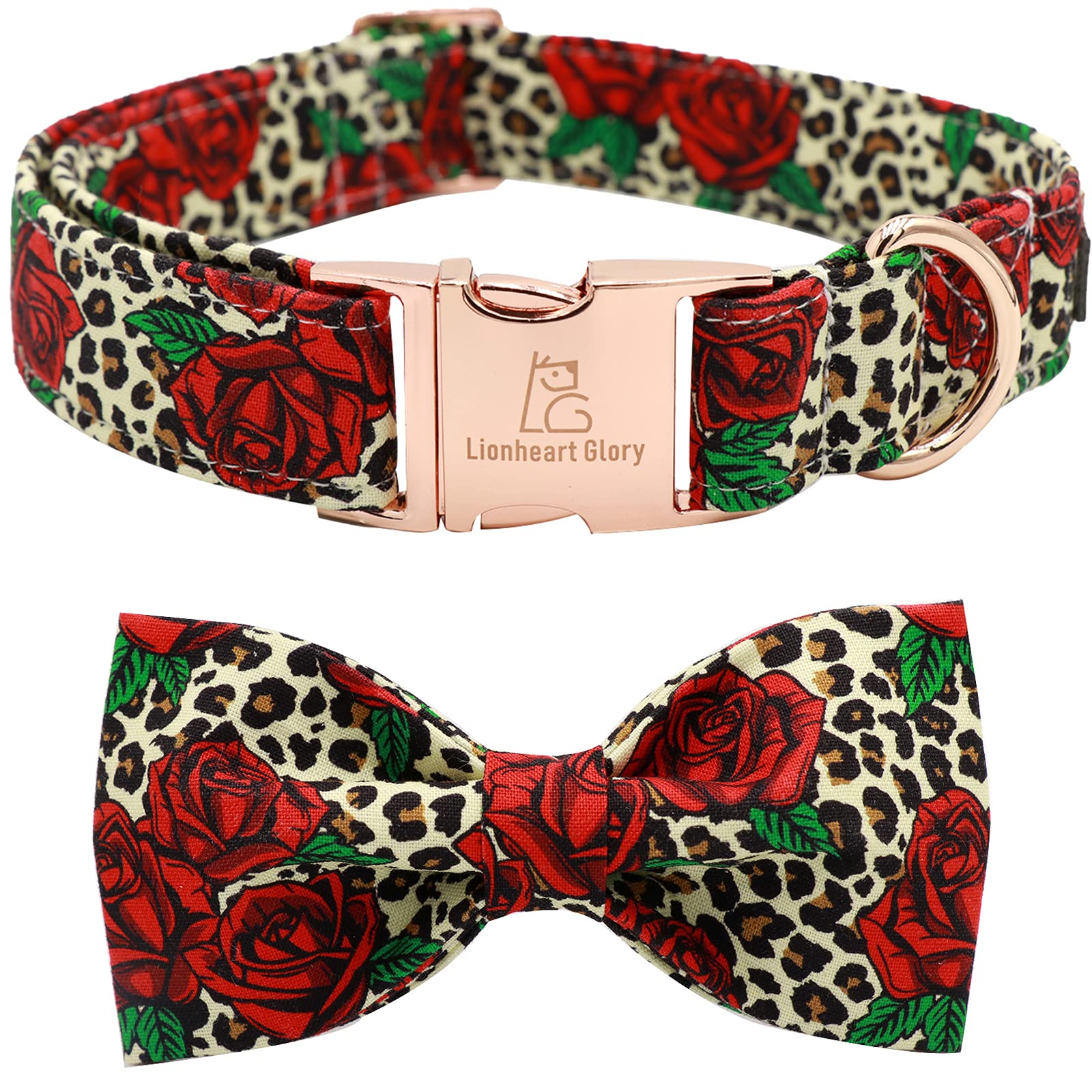 Lionheart Glory Premium Dog Collars, Bowtie Dog Collar, Adjustable Heavy Duty Dog Collar With Bow For X-Small Dogs