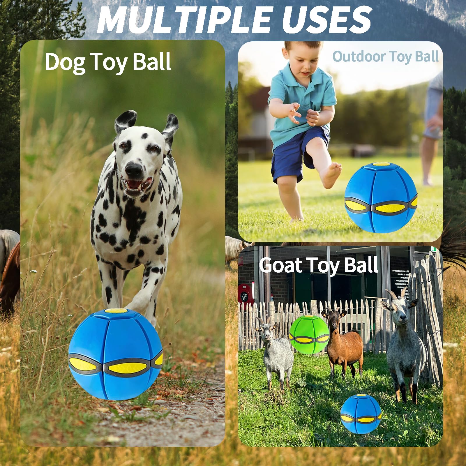 BADWALT 2PCS Horse Ball Toy for Horses with 6 Lights, Herding Disc Balls Toys for Horse, Interactive Play Exercise Training Ball