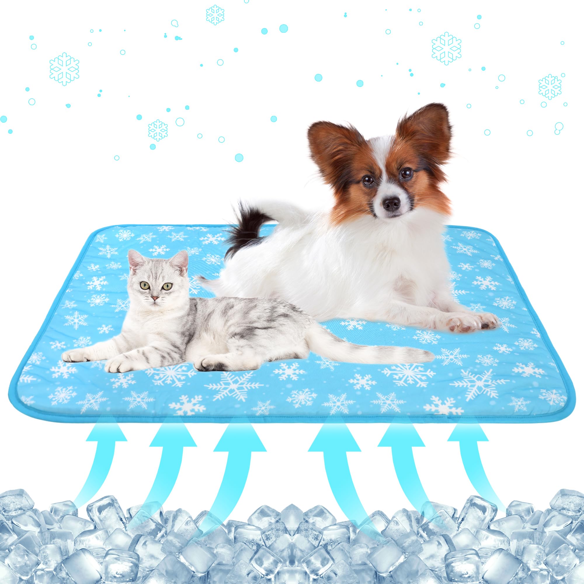 Delifur Dog Cooling Mat - Pet Cooling Mat Outdoor For Dogs Self Cooling Pad For Puppy Small Medium Dog Machine Washable (Large, 