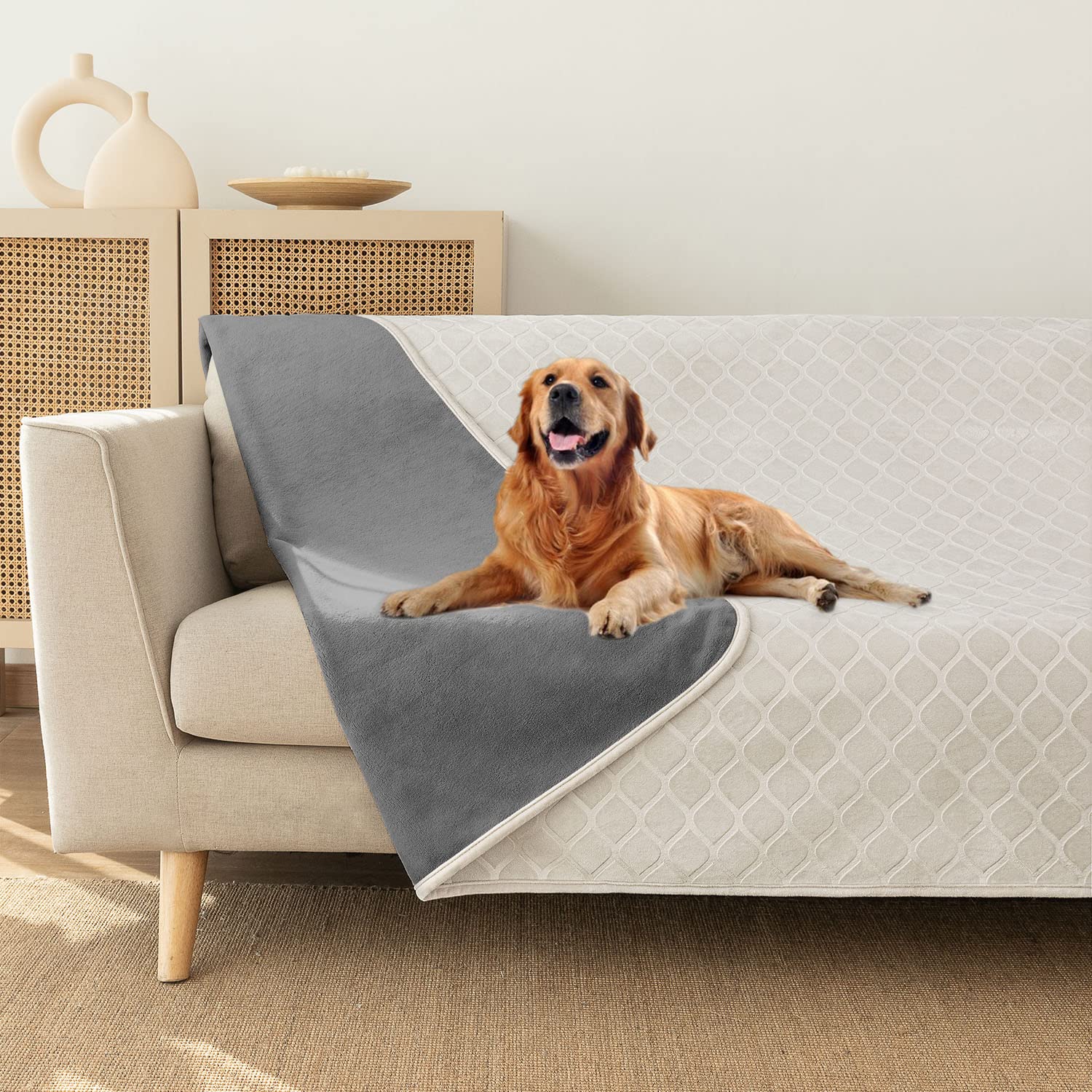 Fuguitex Waterproof Dog Blanket Bed Cover Dog Crystal Velvet Moroccan Fuzzy Cozy Plush Pet Blanket Throw Blanket For Couch Sofa