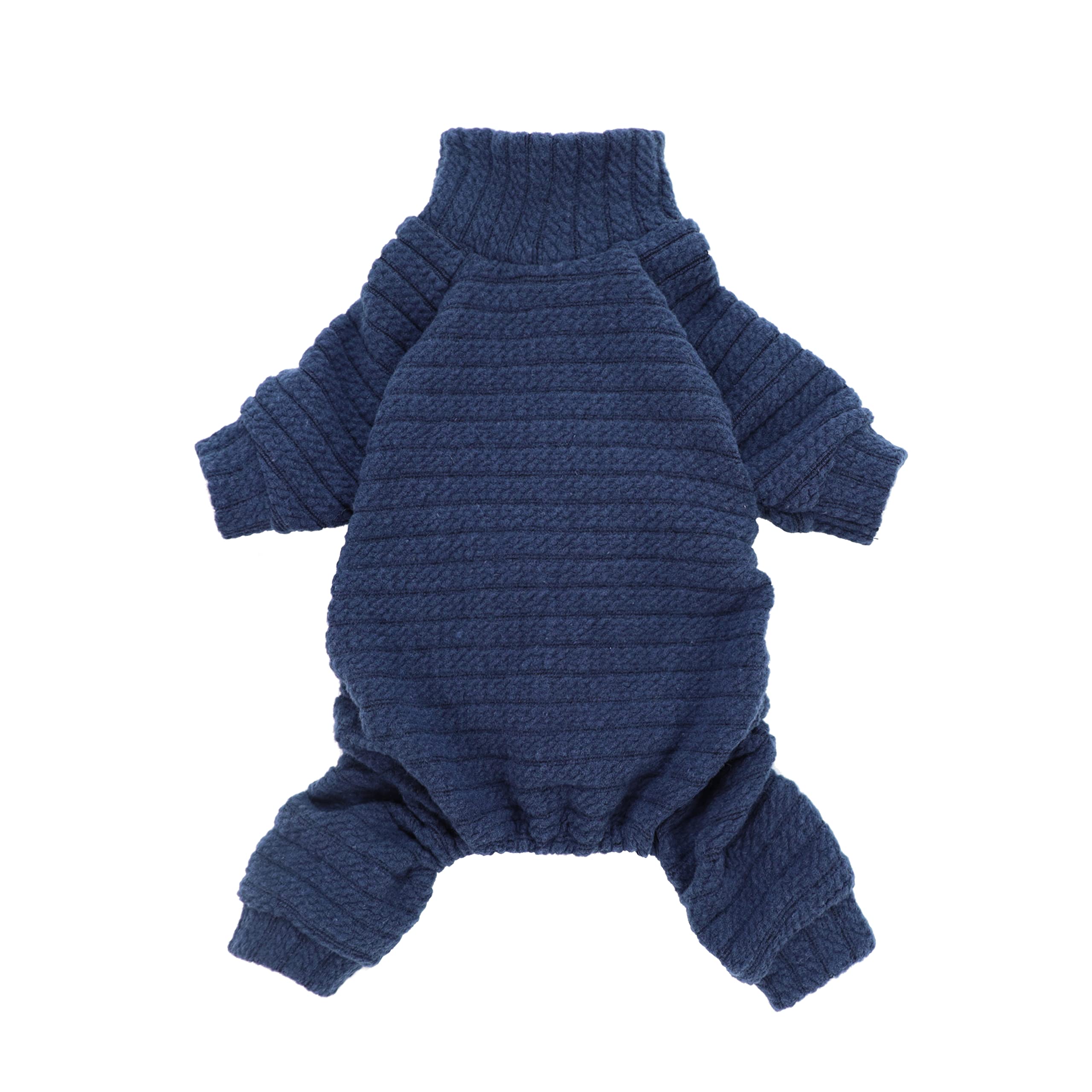 Fitwarm Turtleneck Knitted Dog Sweater Puppy Pajamas Thermal Doggie Winter Clothes Knitwear Pet Coats Cat Apparel Blue X-Large