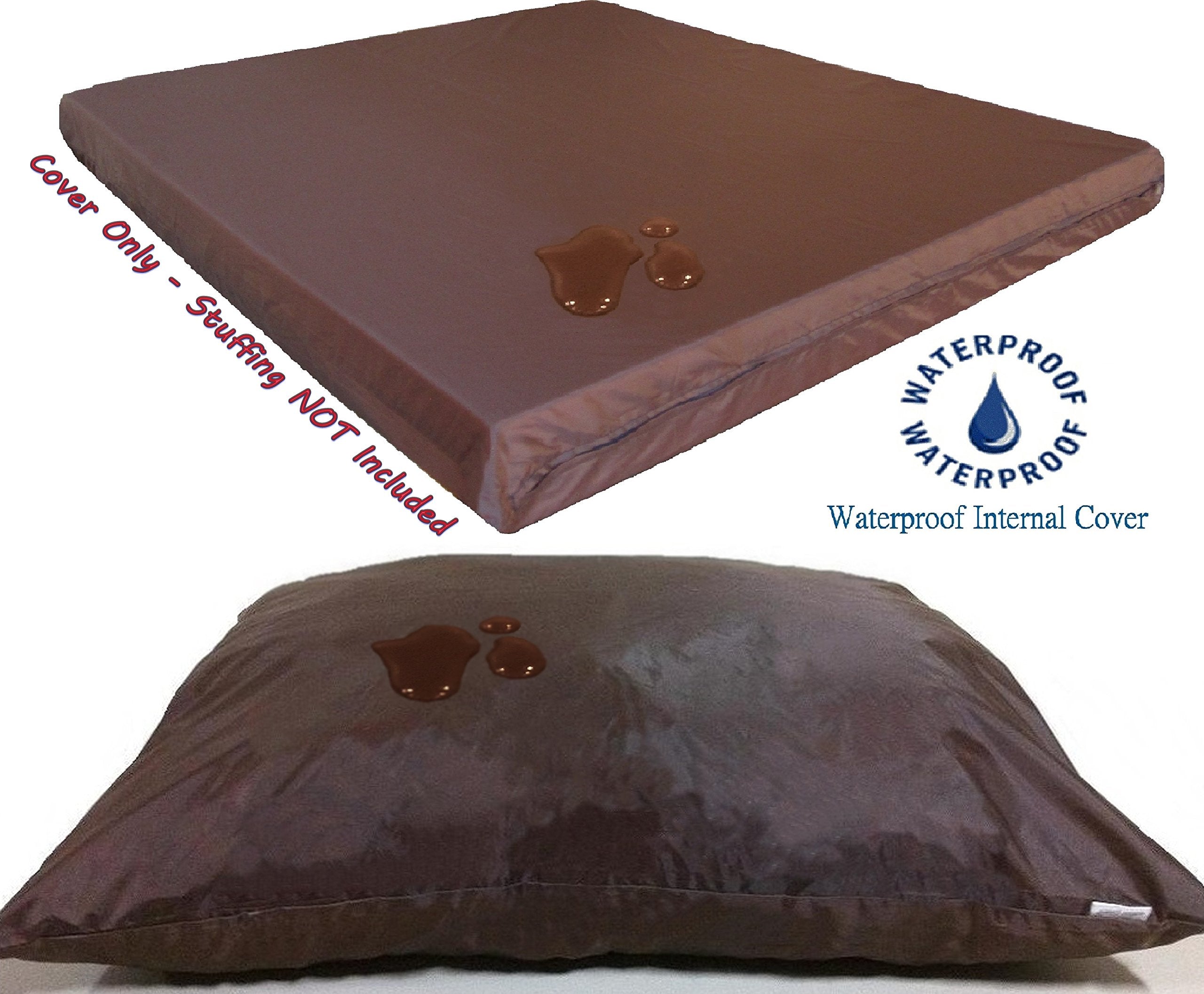 Dogbed4less DIY Durable Blue Denim Pet Bed External Duvet Cover and Waterproof Internal Case for 55X37X4 XXL Dog Bed - Replaceme