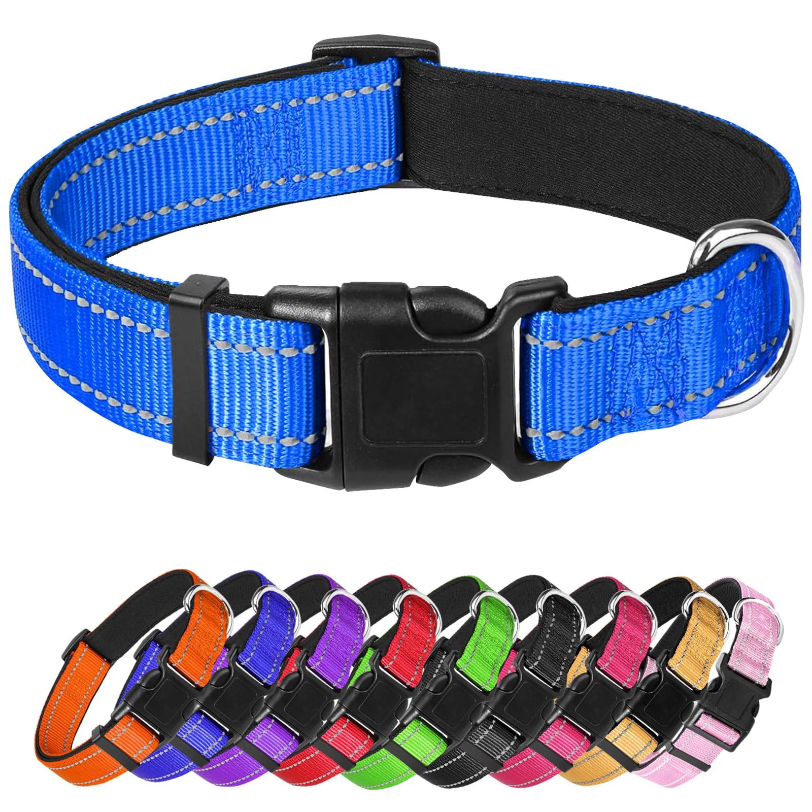 Xs Dog Collar, Reflective Pet Collar With Buckle Adjustable Safety Nylon Collars For Small Medium Large Dogs, Blue