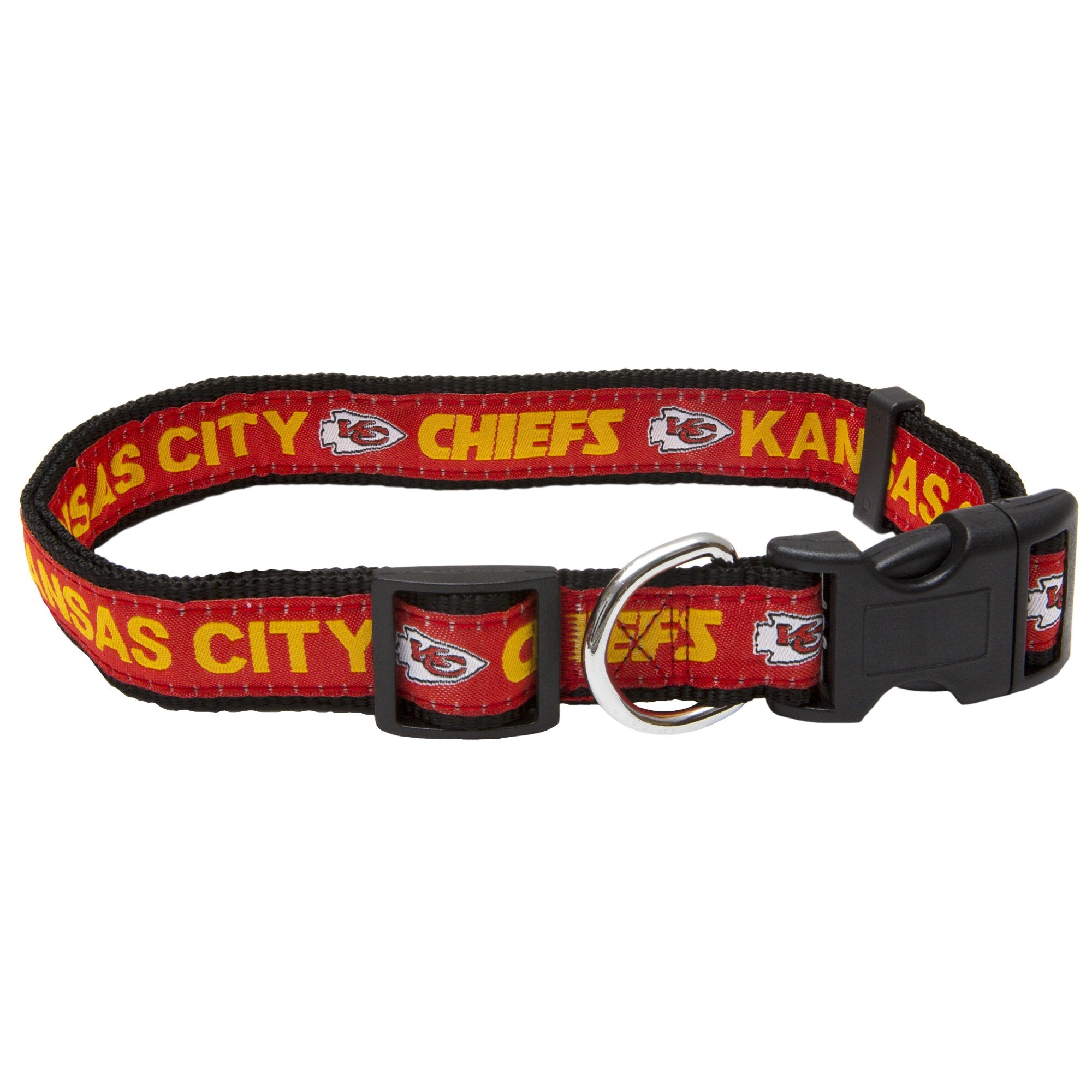 Pets First NFL Kansas City Chiefs Licensed PET COLLAR, Medium - Heavy-Duty, Strong, and Durable Dog Collar. Available in 31 Foot
