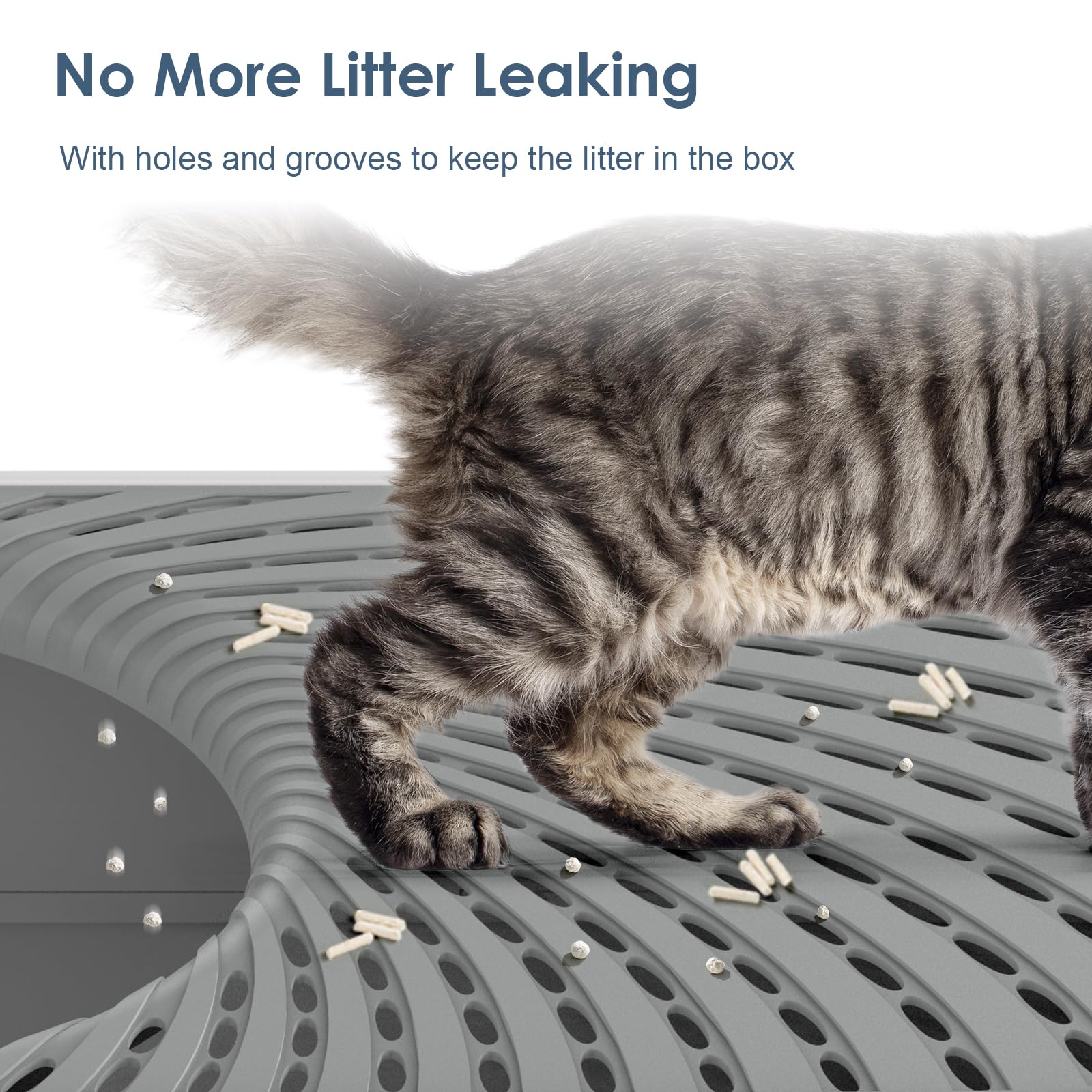 Stainless Steel Top Entry Litter Box With Dog-Proof, Hooded Stainless Steel Litter Box With Filter Lid & Scoop For Low Tracking,