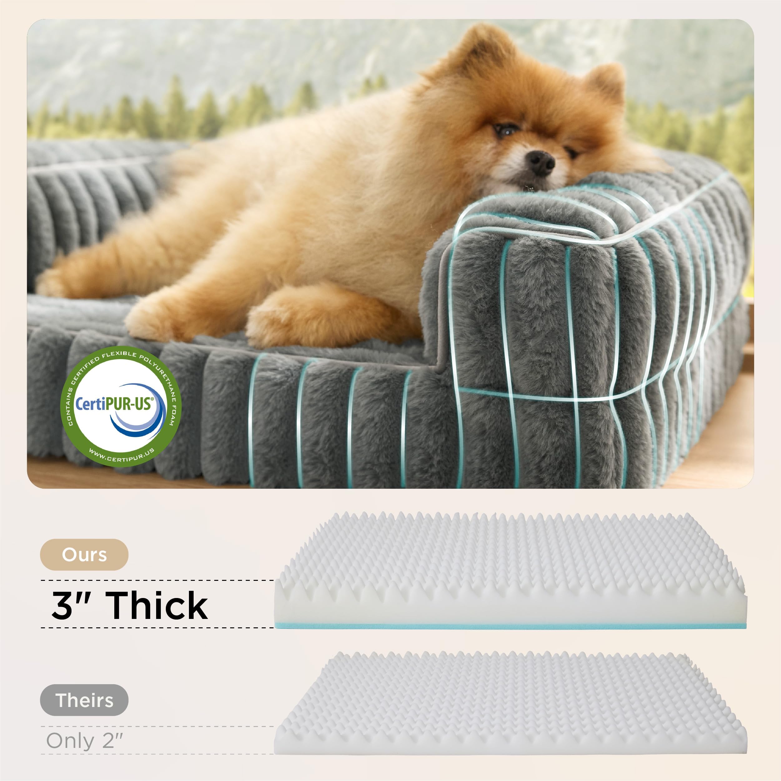 Bedsure Orthopedic Dog Bed for Medium Dogs, Waterproof Memory Foam Medium Pet Beds with Sides, Non-Slip Bottom and Egg-Crate Foa