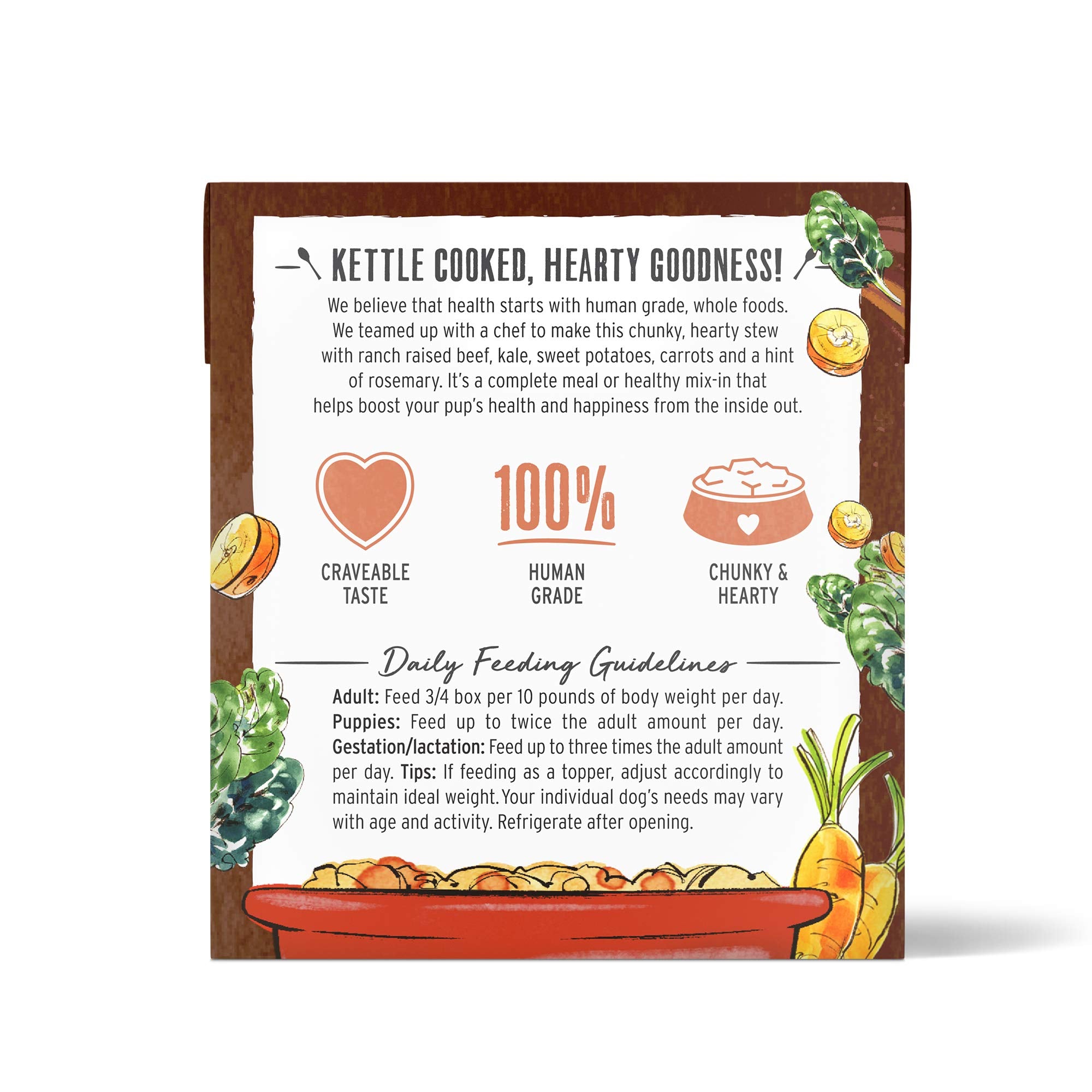 The Honest Kitchen One Pot Stews: Roasted Beef Stew with Kale, Sweet Potatoes & Carrots Wet Dog Food, 10.5 oz x6