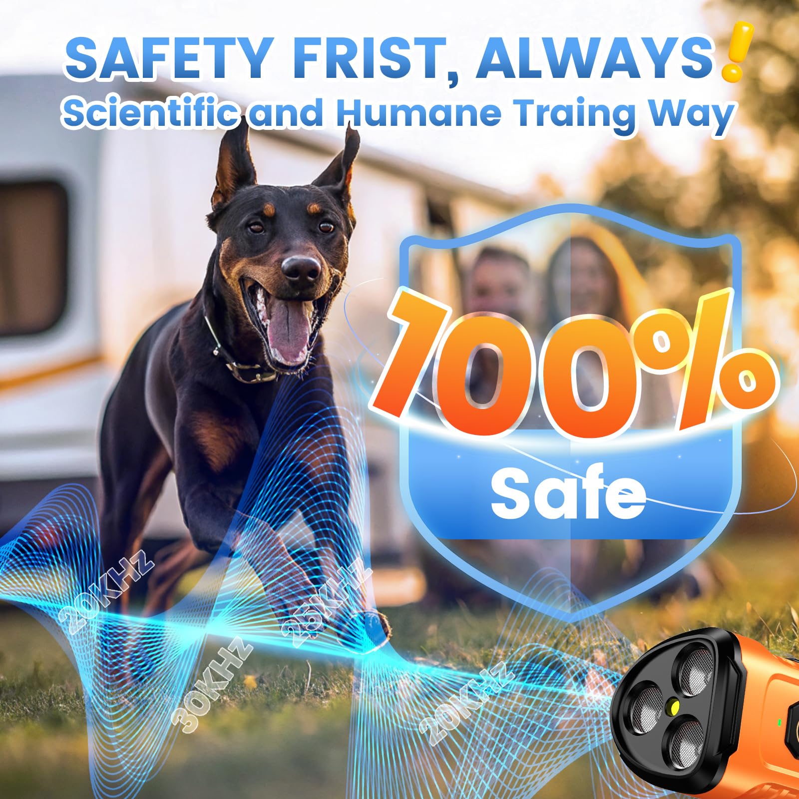 Cbersmg Dog Bark Deterrent Device 3X Anti Barking Device for Dogs, 5 Modes Stop Neighbors Dog Barks No More Safe for All Dogs 50