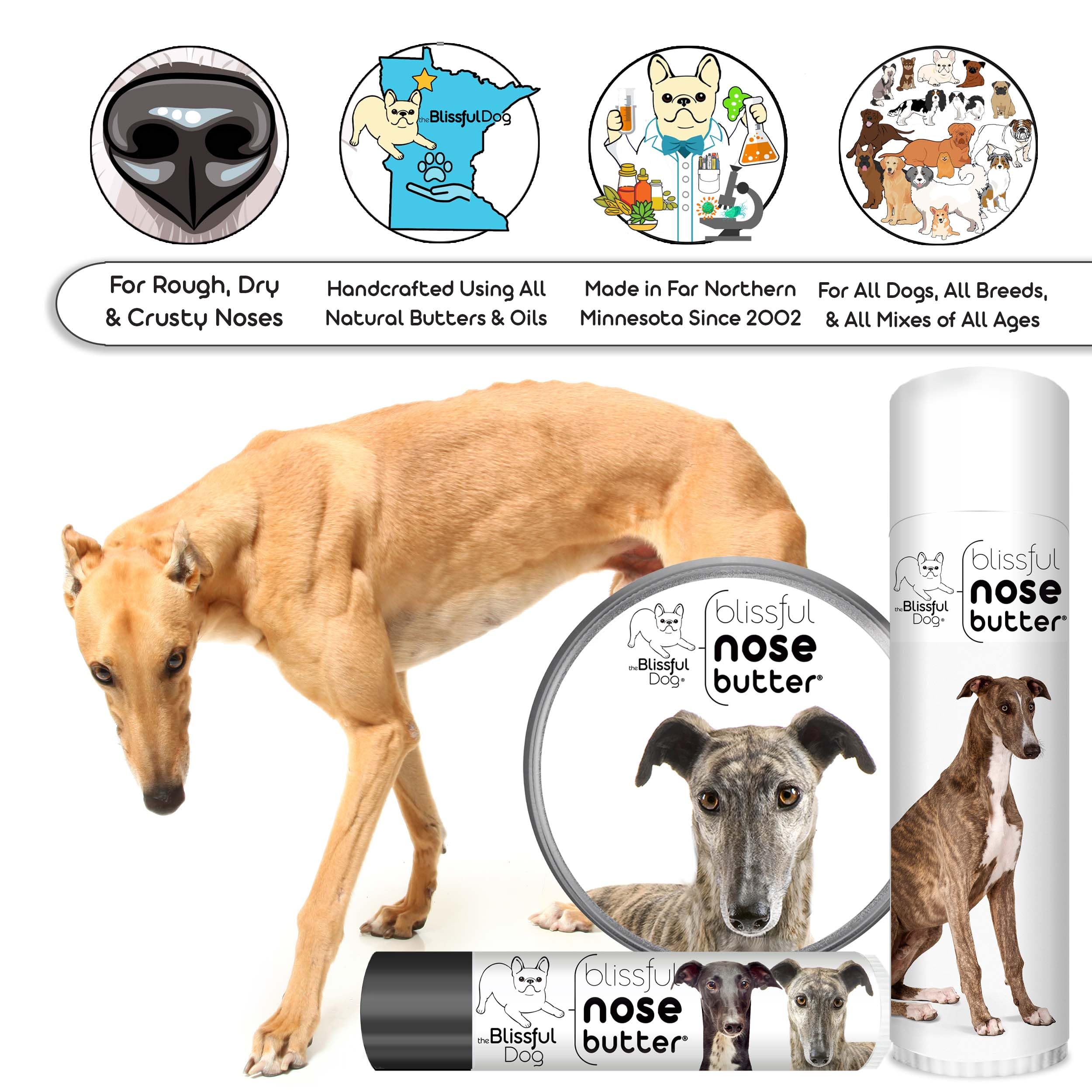 The Blissful Dog Greyhound Unscented Nose Butter - Dog Nose Butter, 0.50 Ounce