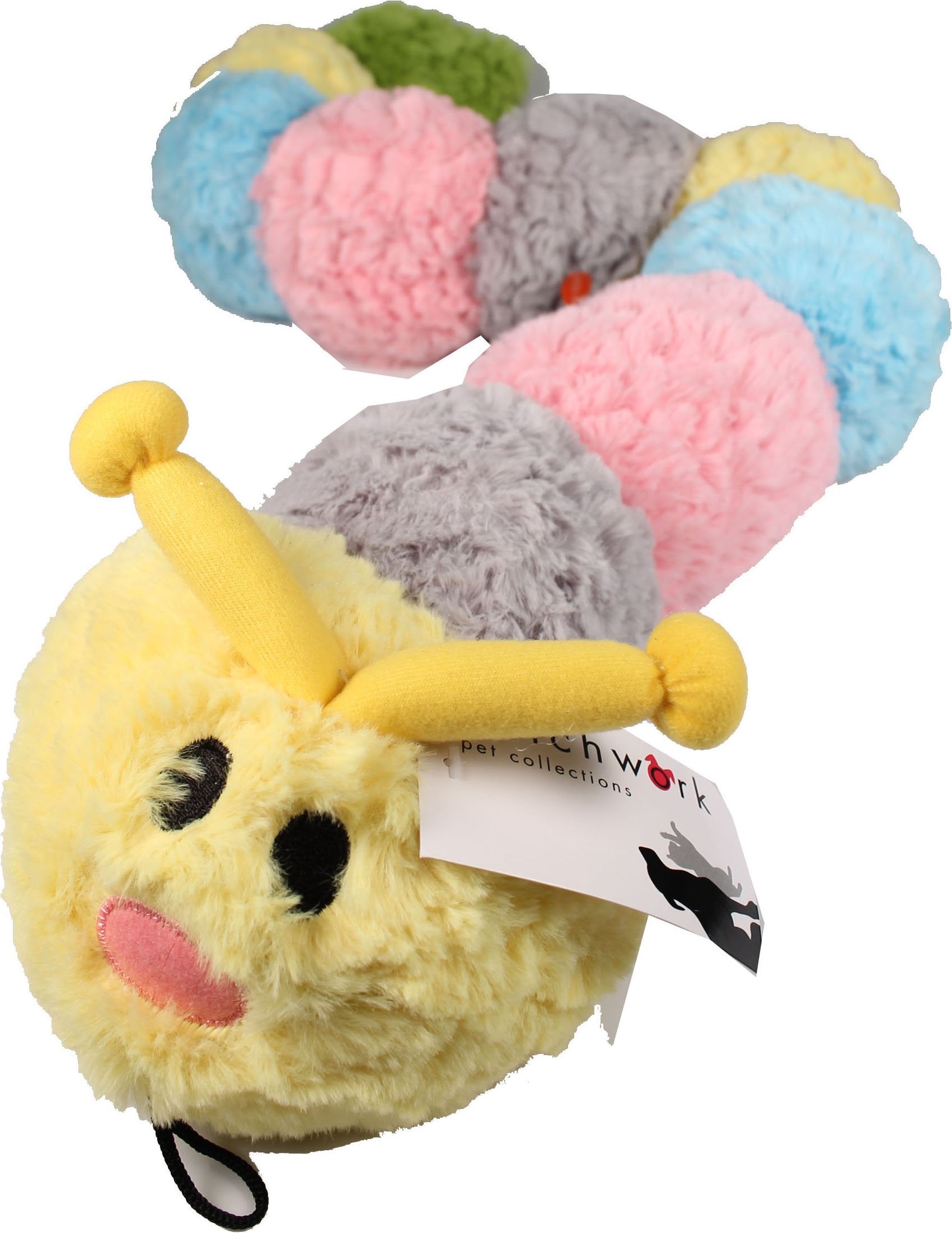 Patchwork Pet Pastel Caterpillar 35-Inch Squeak Toy For Dogs